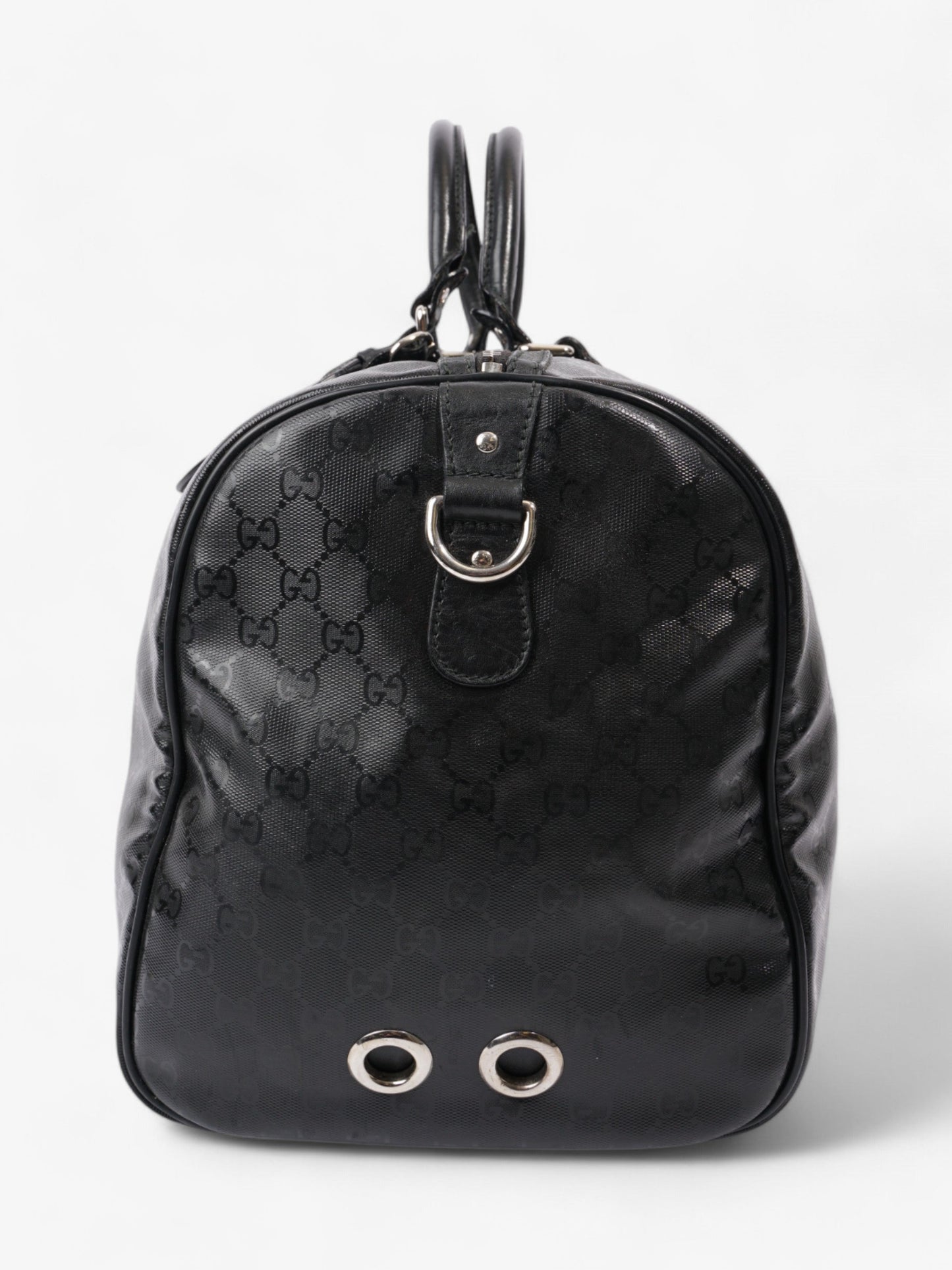 Gucci Fiat Duffle Web Bag Green Canvas Black Travel Bag