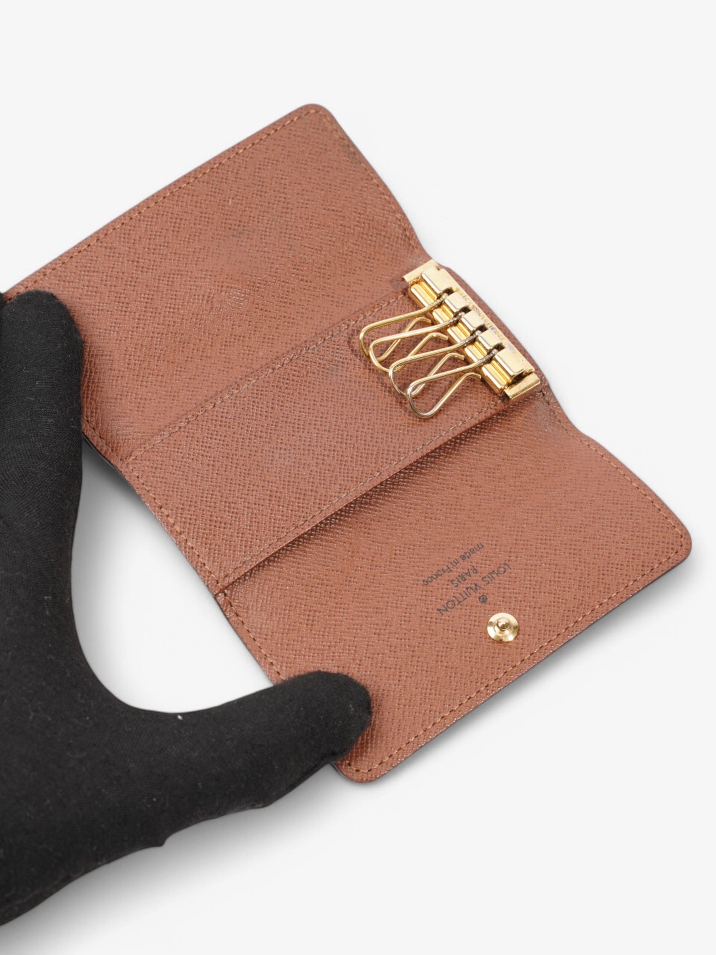 Louis Vuitton 4 Holder Coated Monogram Canvas Coated Canvas Gold Apparel
