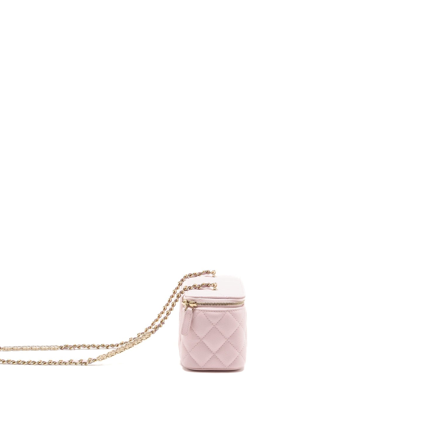 Chanel 22p Long Vanity Logo Light Caviar Pink Handbag