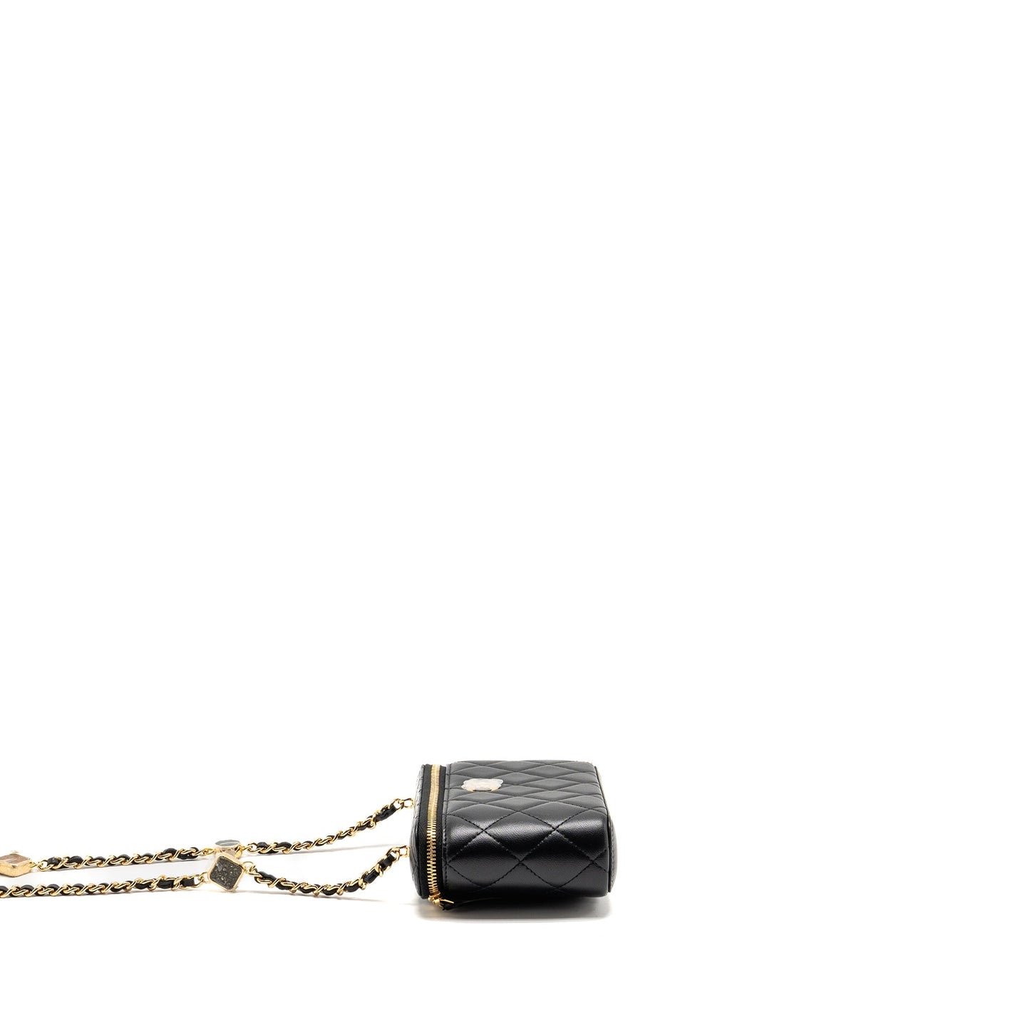 Chanel Vanity Detail Caviar GHW Microchip Black Small Clutch Bag