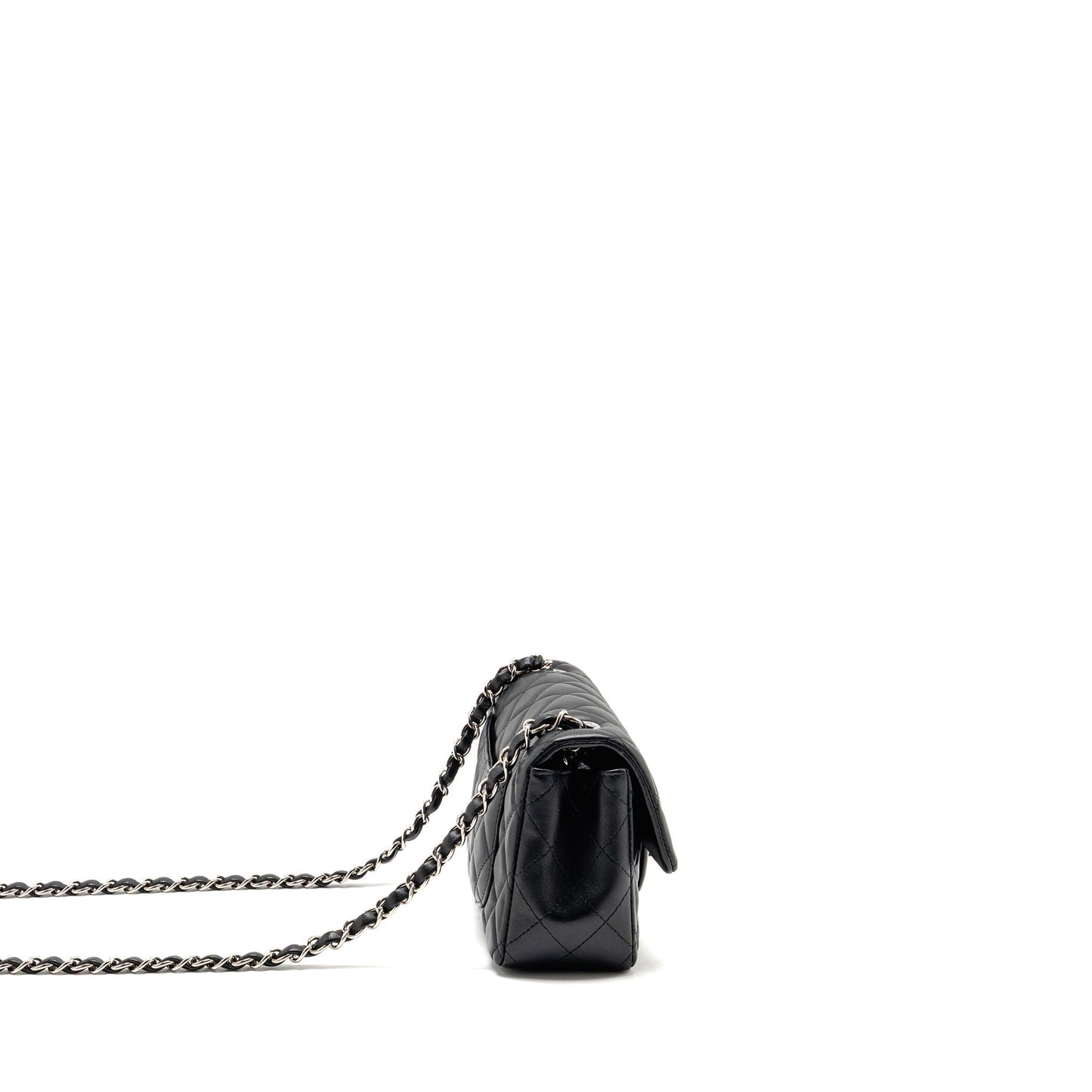 Chanel Rectangular Flap Lambskin SHW Black Shoulder Bag Shw 2