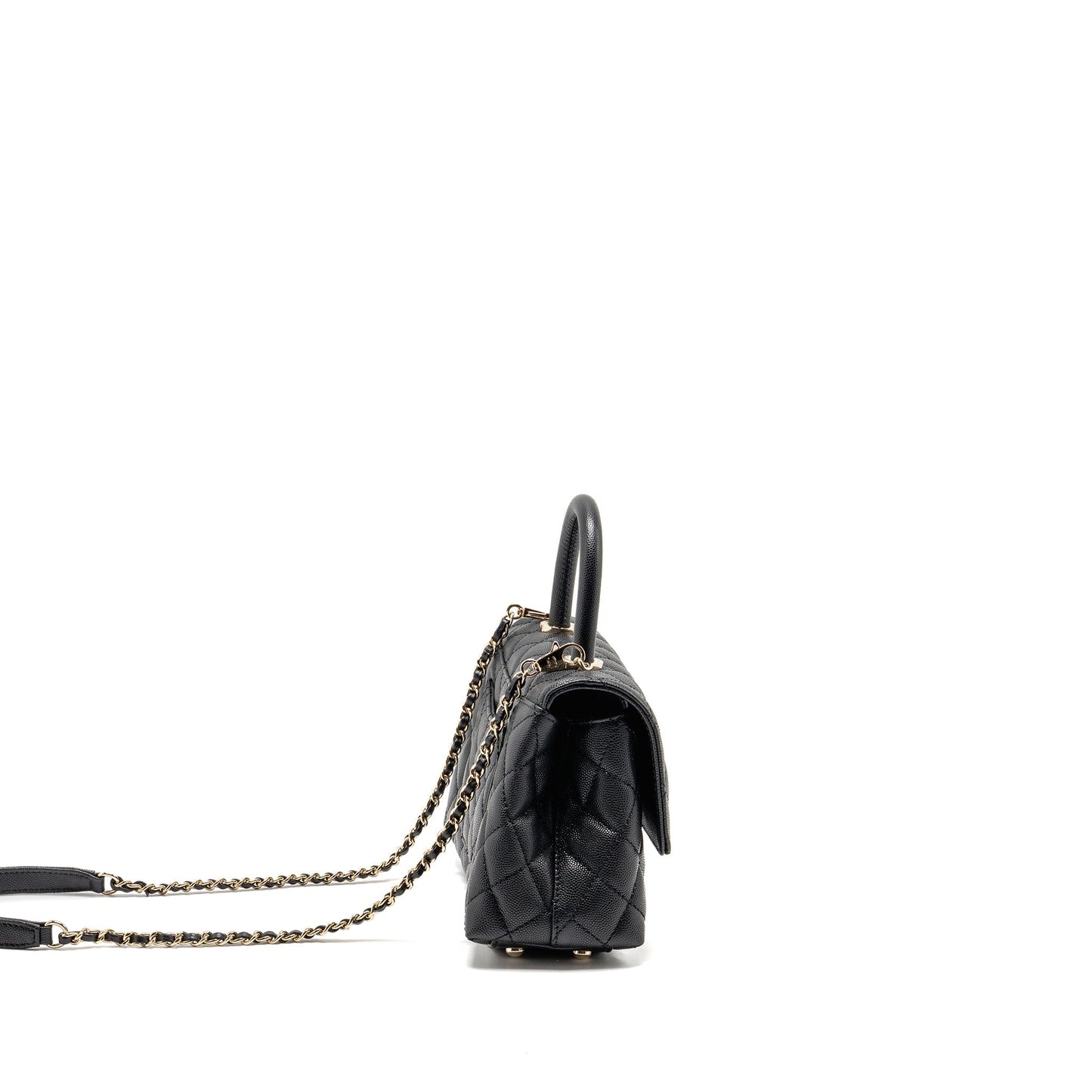 Chanel Coco Handle Caviar LGHW Microchip Black Small Handbag Microchip 17