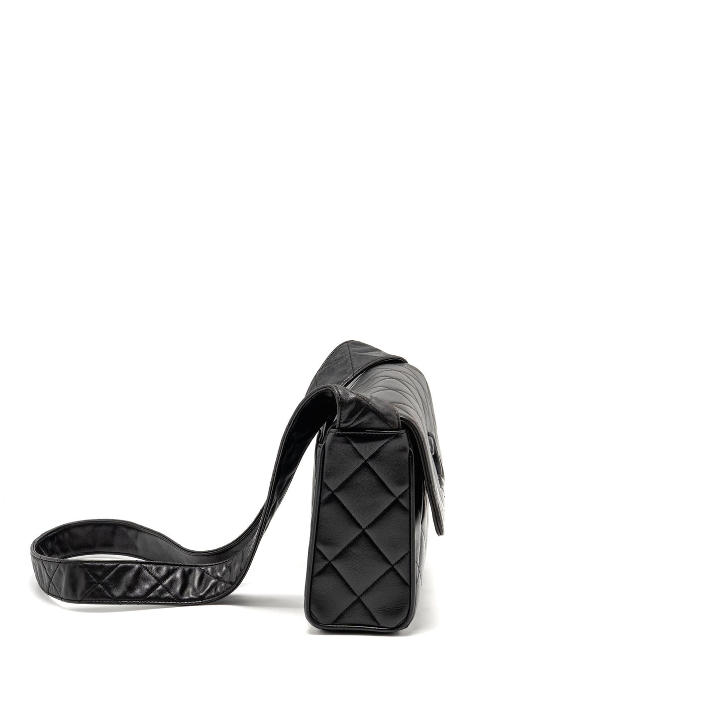 Chanel Quilted CC Flap Lambskin GHW Black Shoulder Bag