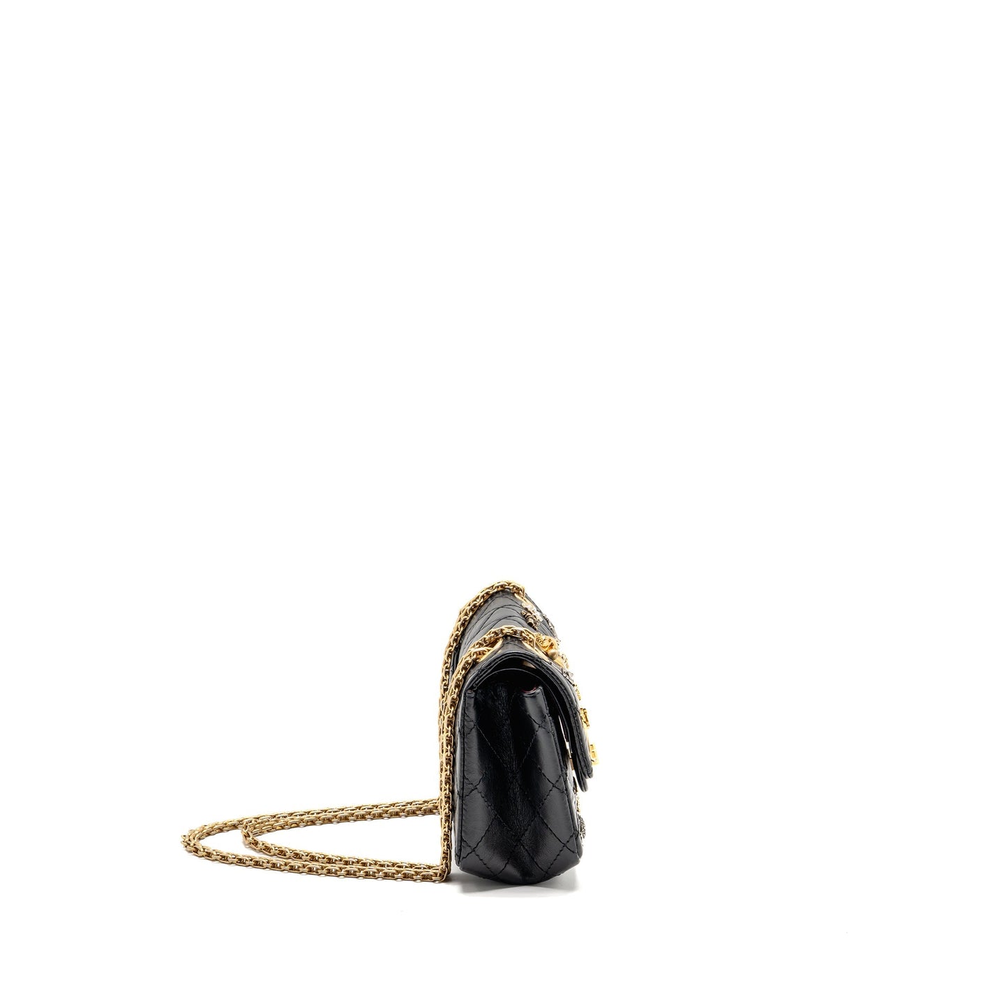 Chanel 2.55 Reissue Flap Lucky Charms Aged Black Key Chain