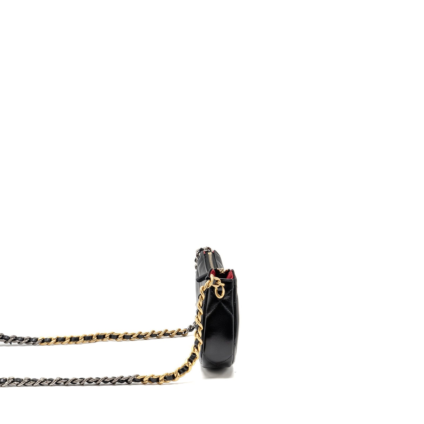 Chanel 19 hobo lambskin hardware microchip Multicolour Black Crossbody Bag