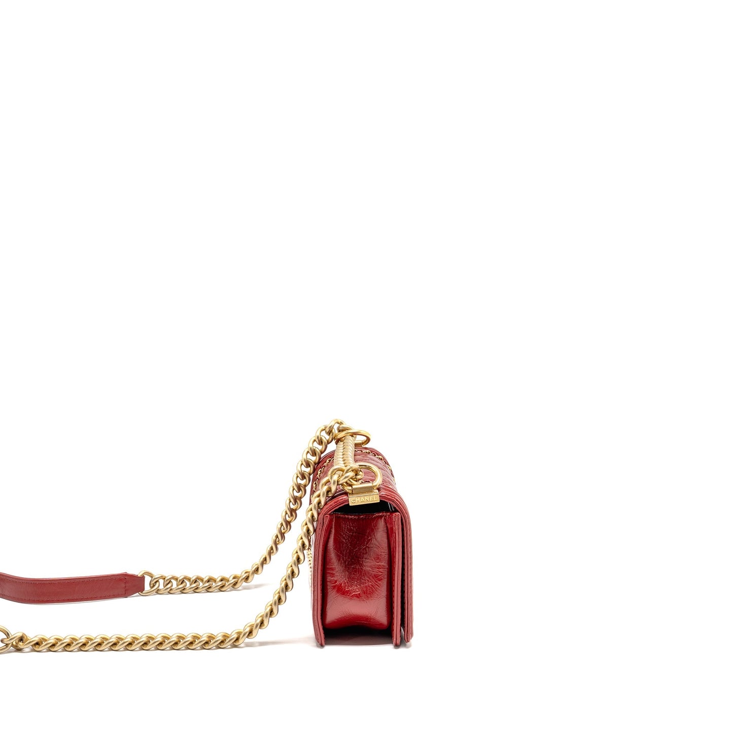 Chanel Jacket Boy Aged Calfskin GHW Red Small Apparel