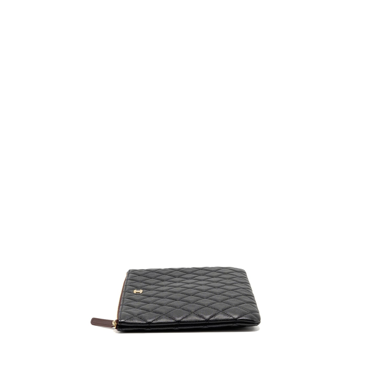 Chanel O caviar GHW Black Clutch Bag
