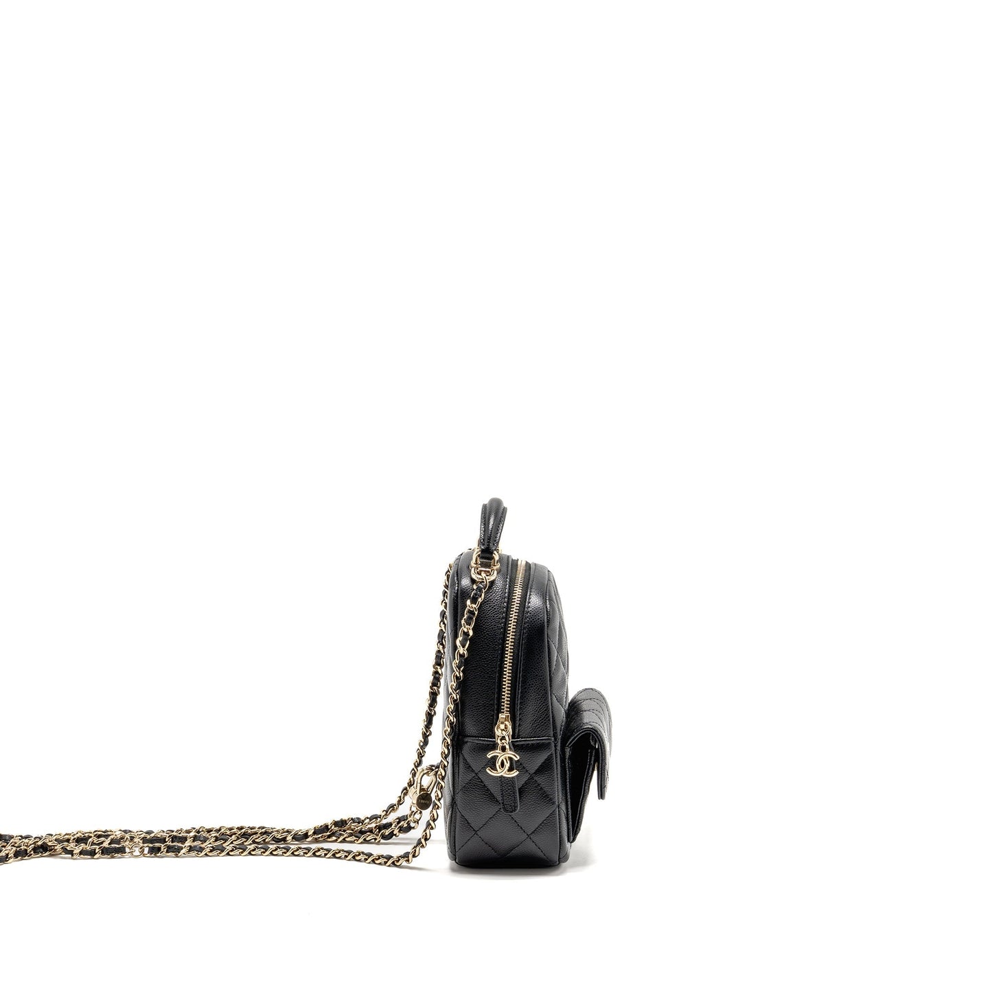Chanel backpack caviar LGHW microchip Black Crossbody Bag