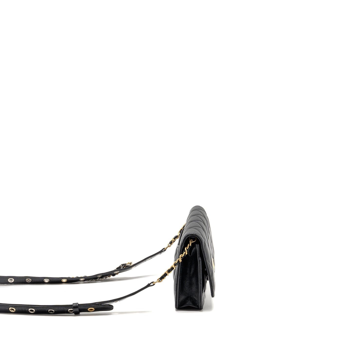 Chanel Detailed on Lambskin Hardware Microchip Multicolour Black Wallet Case