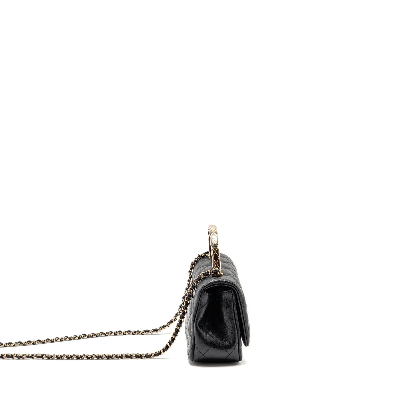 Chanel 25S Coco Crush Handle Caviar LGHW Black Mini Bag