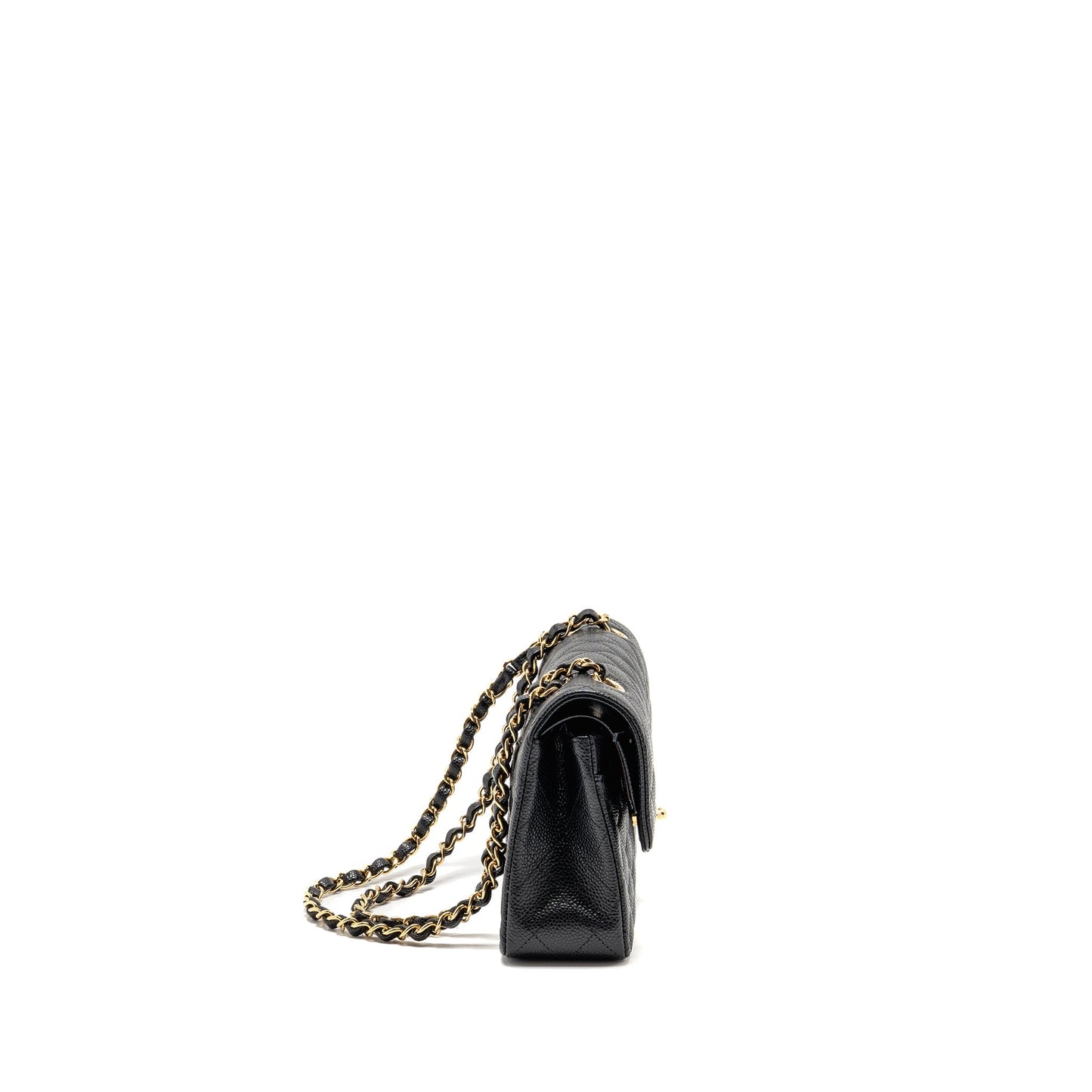 Chanel Classic Double Flap Caviar GHW Microchip Black Small Shoulder Bag Microchip 12