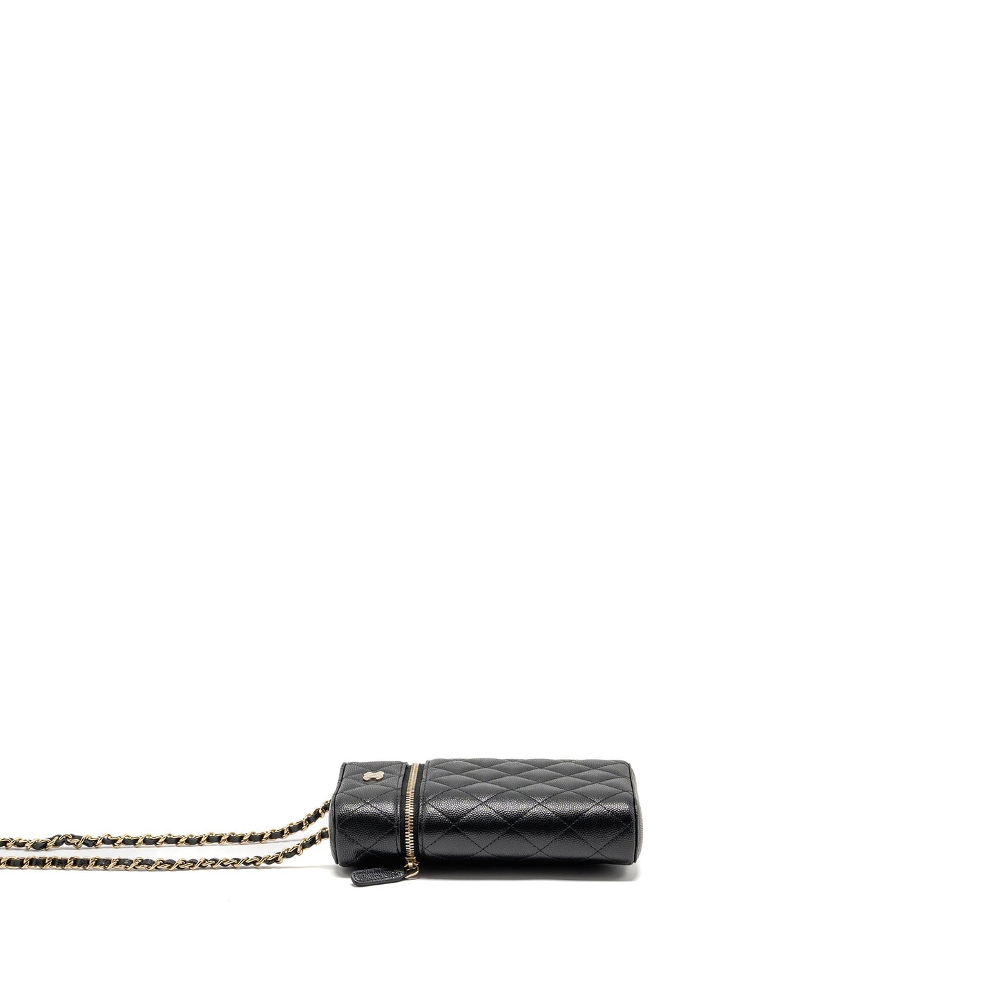 Chanel Classic Vanity Phone Holder Caviar LGHW Black Handbag