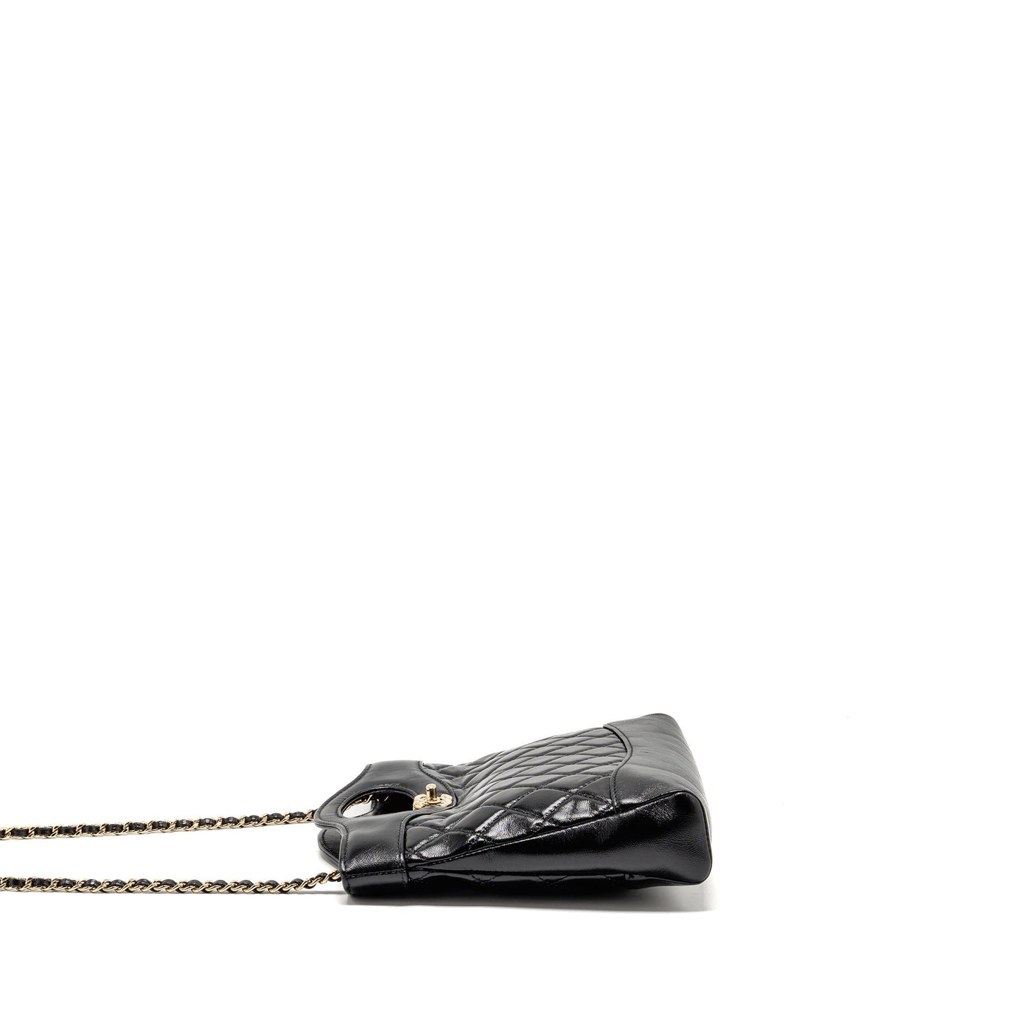 Chanel 31 Shiny Lambskin LGHW Microchip Black Mini Bag Lghw Microchip
