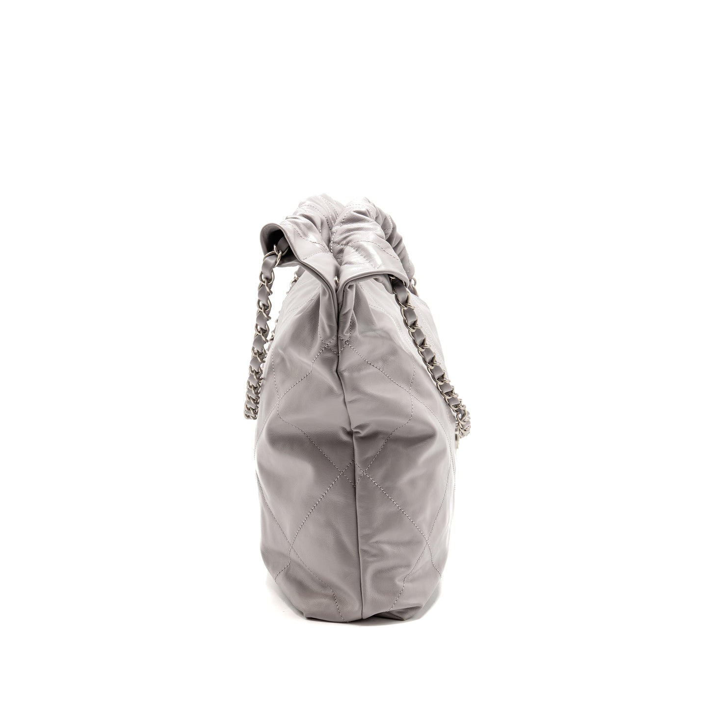 Chanel 22 Shiny Calfskin SHW microchip Grey Handbag