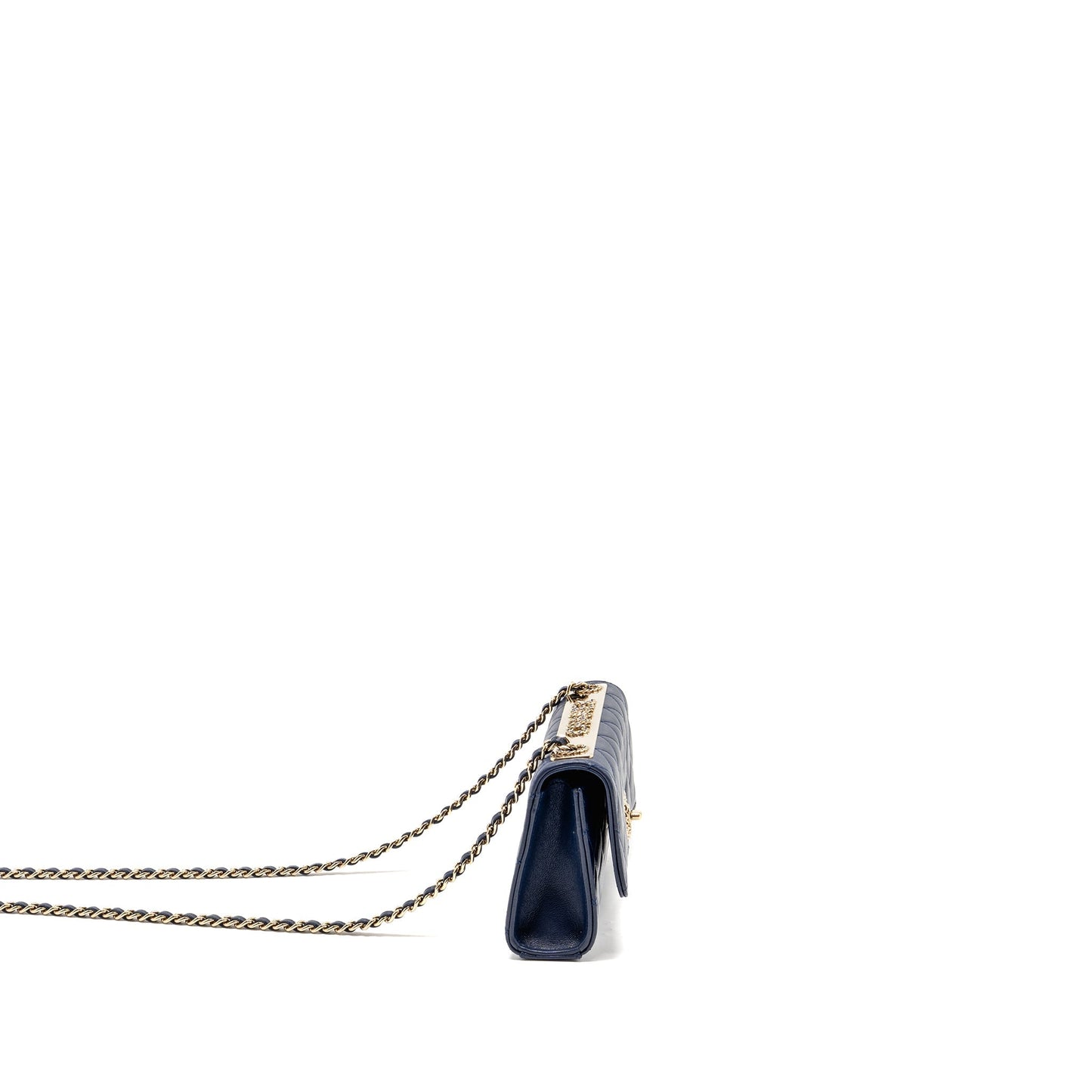 Chanel Trendy CC On Lambskin LGHW microchip Blue Wallet Case