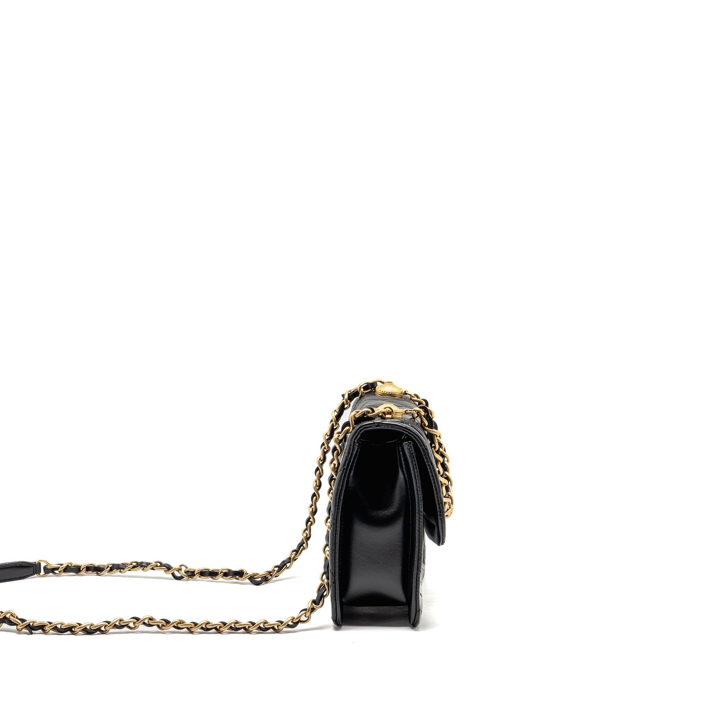 Chanel Quilted square flap lambskin GHW Black Shoulder Bag