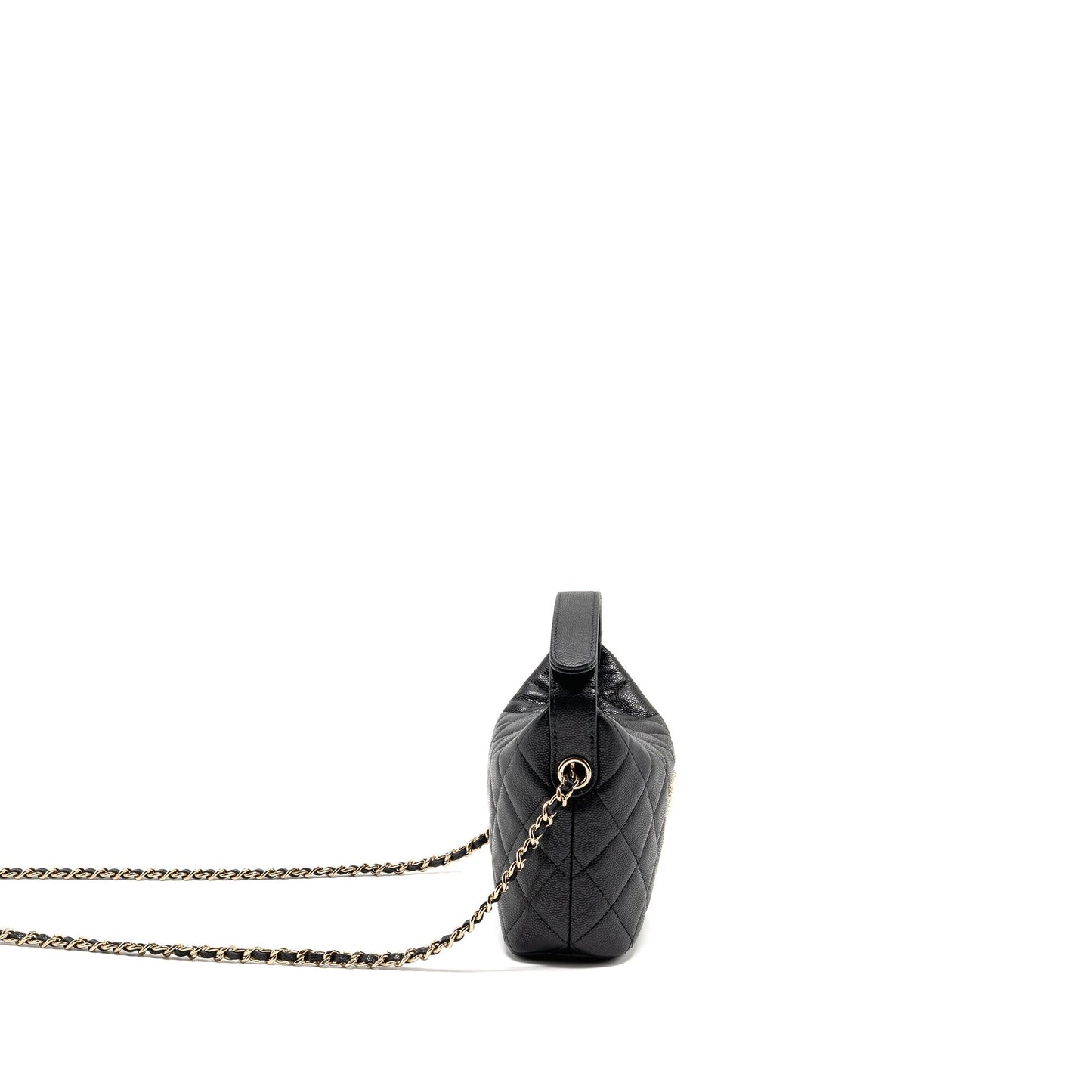 Chanel 25c Detail CC Logo Quilted Hobo Black Shoulder Bag Lghwmicrochip 1