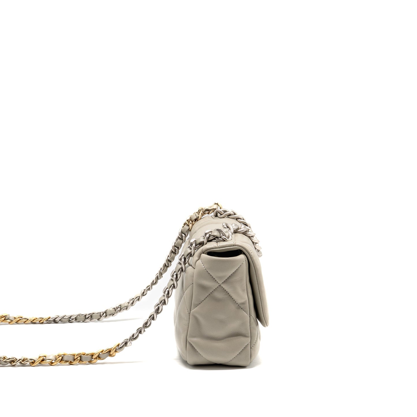 Chanel 19 Lambskin Light Multicoloured Hardware microchip Grey Small Handbag