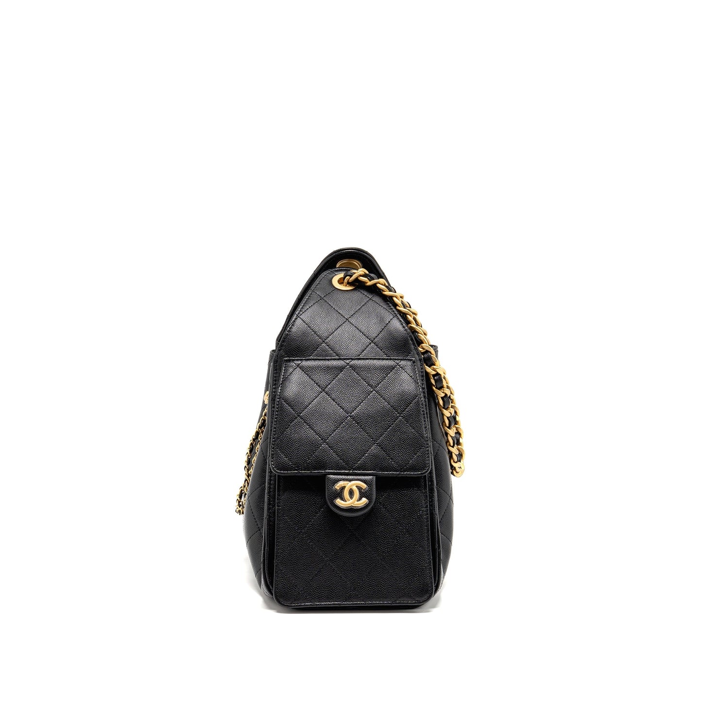 Chanel 25 Grained Calfskin GHW Microchip Black Small Handbag Ghw Microchip