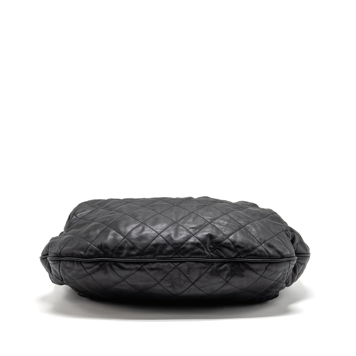 Chanel Coco Pleats Hobo Calfskin Ruthenium Hardware Black Shoulder Bag