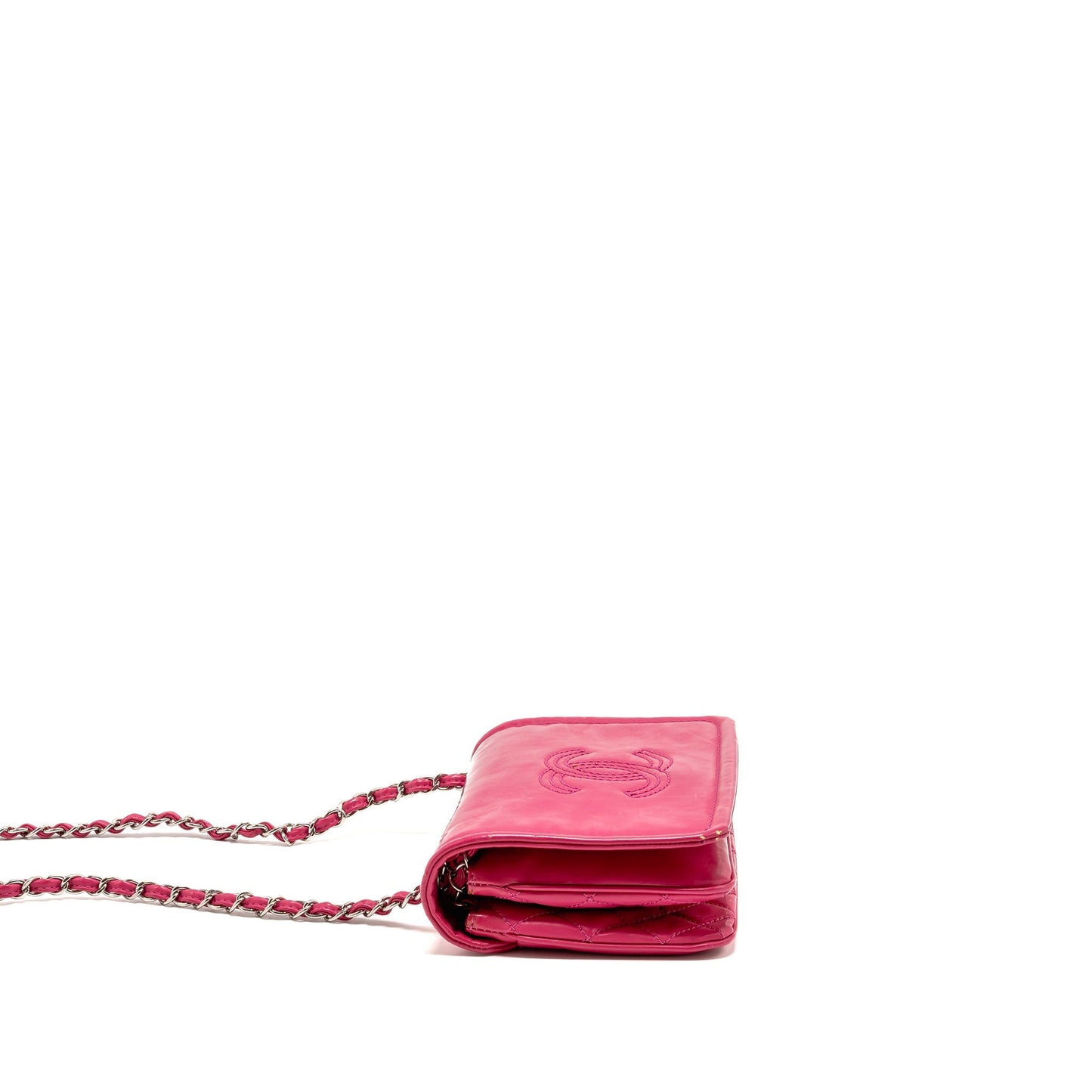 Chanel Vinyl Flap SHW Pink Small Leather Shoulder Bag