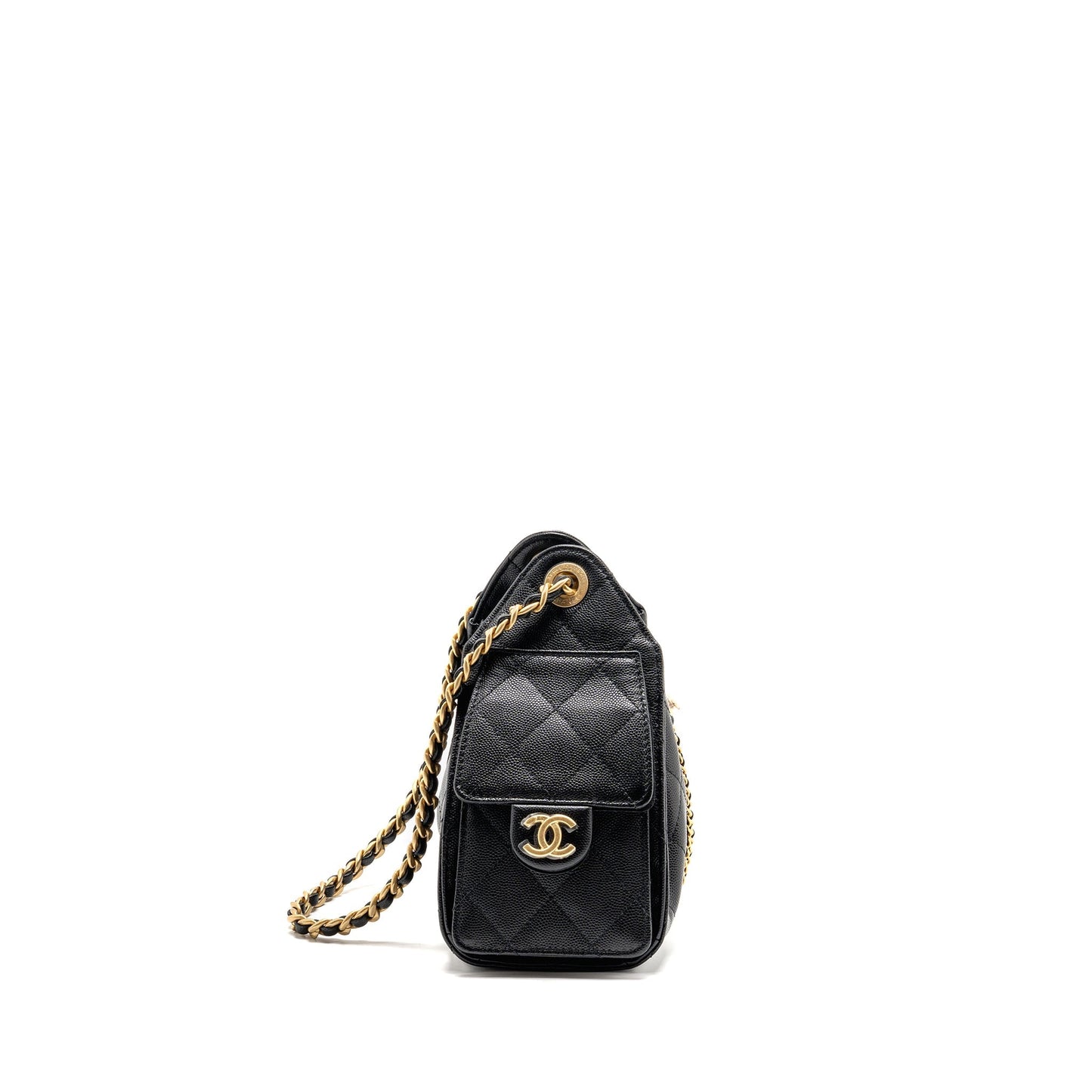 Chanel 25 caviar GHW microchip Black Mini Bag
