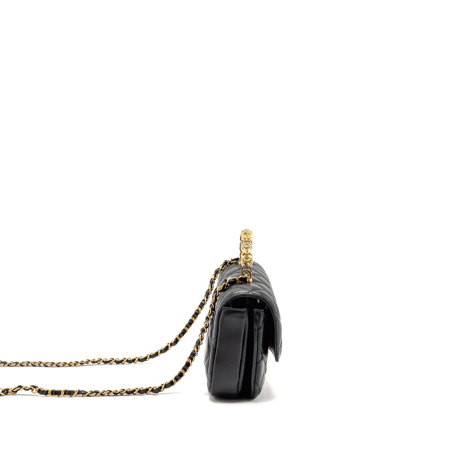 Chanel 24S CC Logo Top Handle Flap Black Shoulder Bag