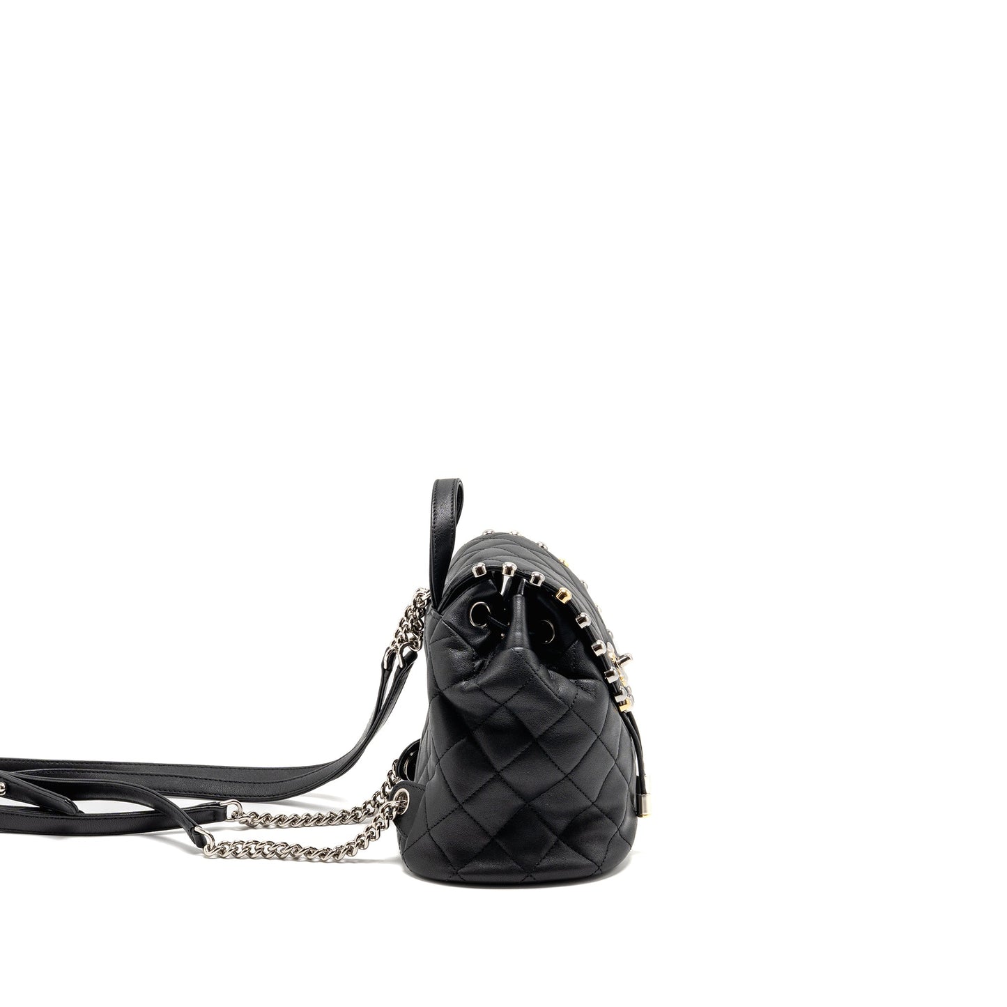 Chanel Quilted Hardware Multicolour Black Leather Backpack