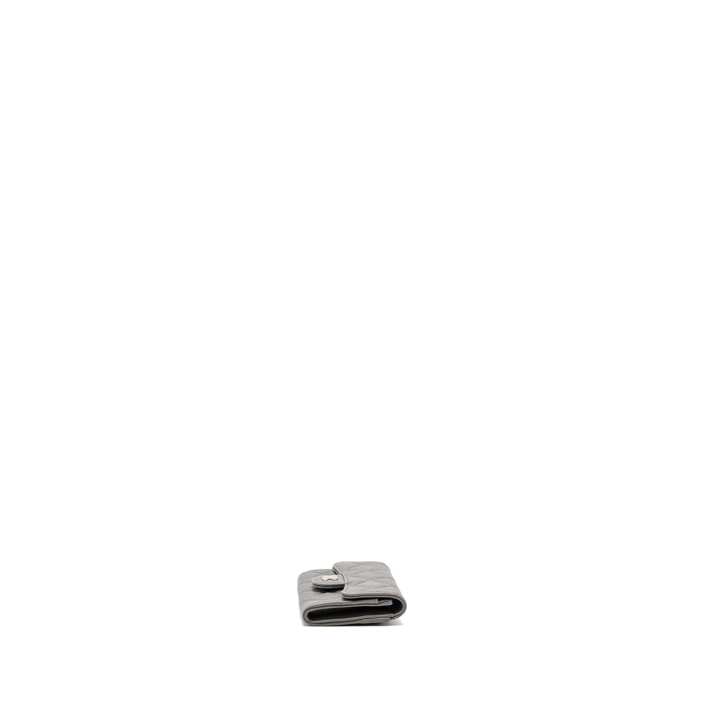 Chanel classic flap card holder caviar LGHW Grey Wallet Case