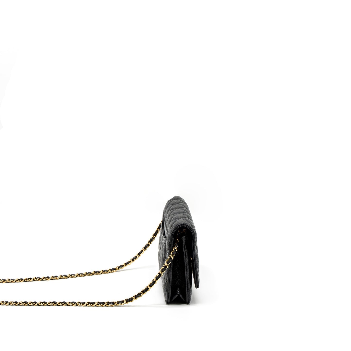 Chanel Classic On Caviar GHW Black Wallet Case Ghw 12