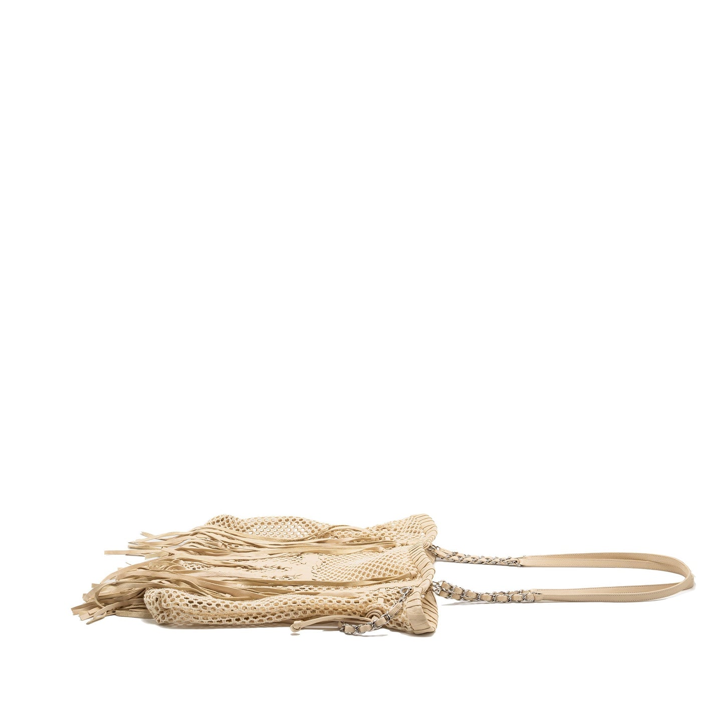 Chanel beach lambskin fabric SHW Ivory Tote Bag