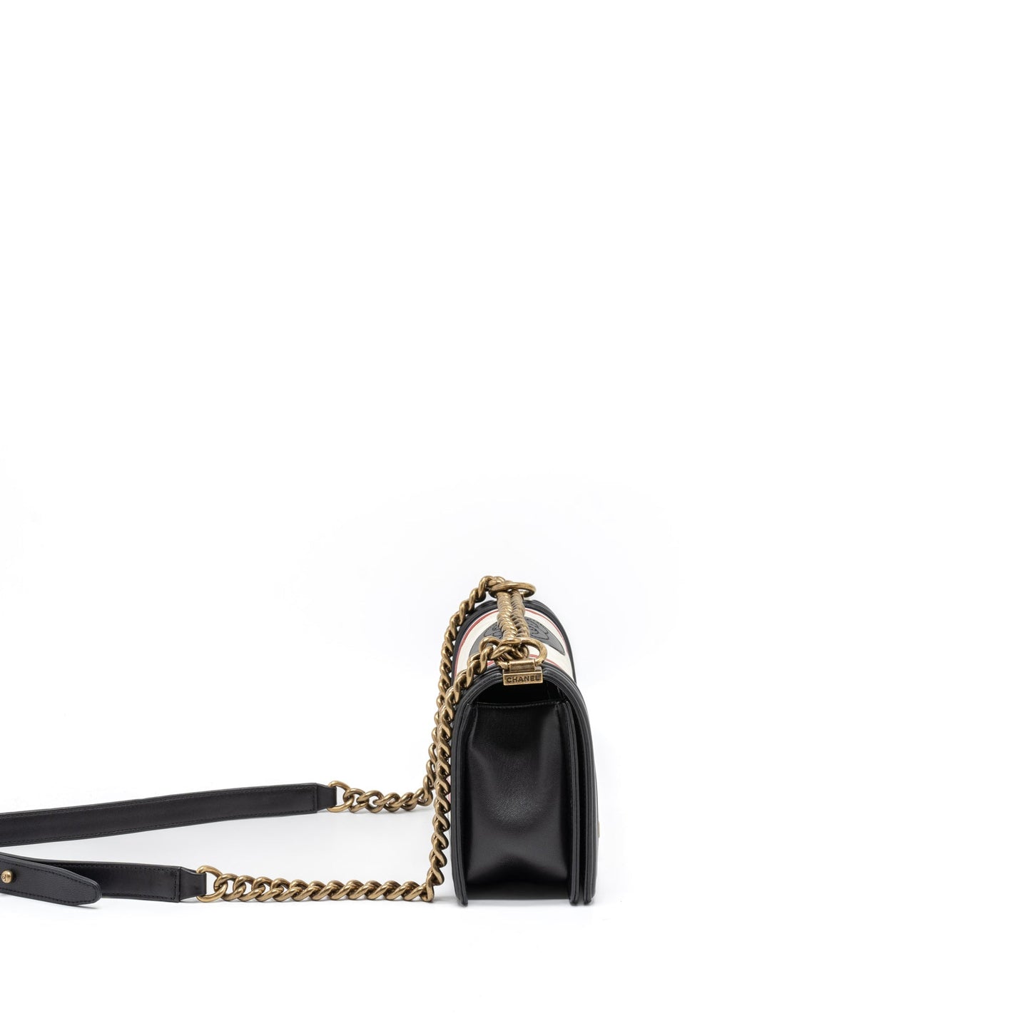 Chanel Boy Lambskin Ruthenium Hardware Multicolour Handbag