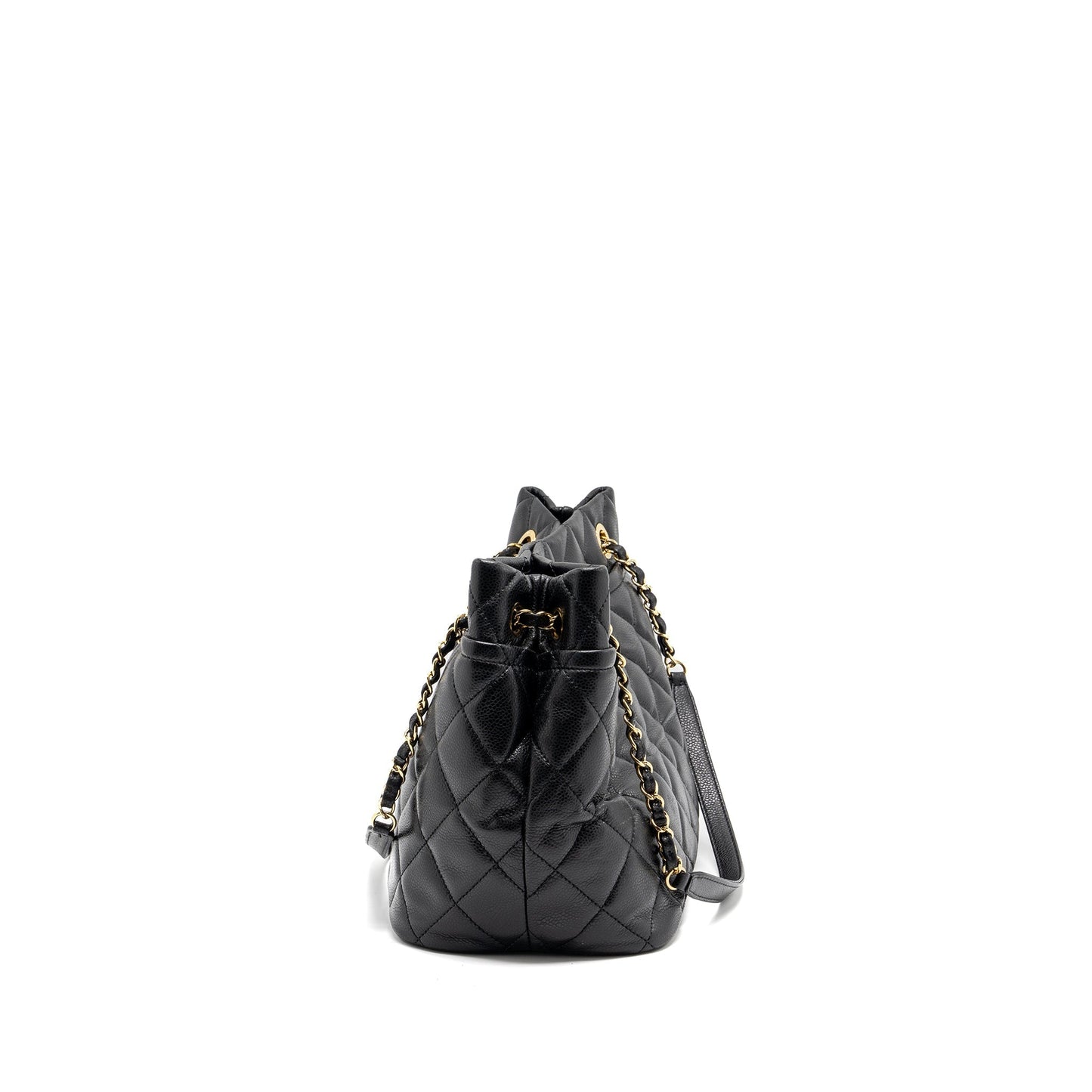 Chanel quilted shopping caviar GHW Black Shoulder Bag