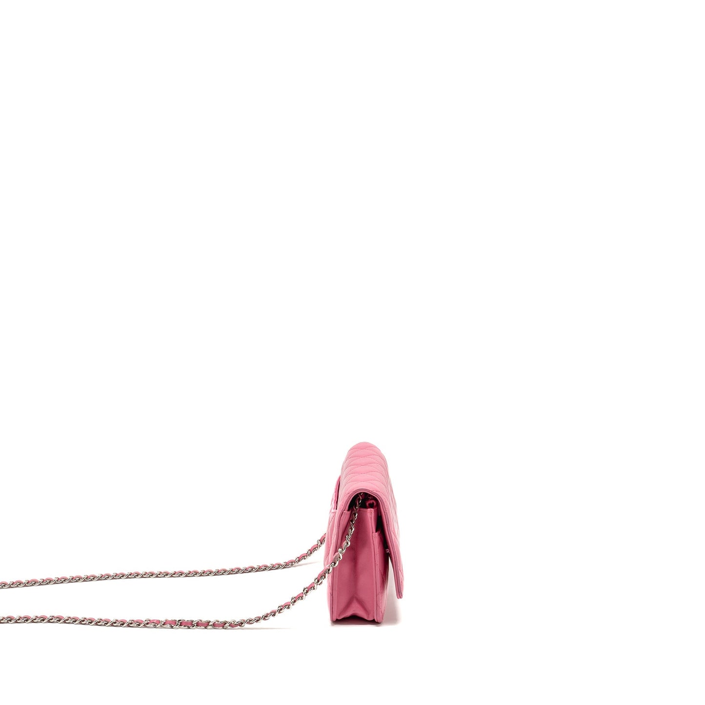 Chanel Classic on Lambskin SHW Pink Wallet Case
