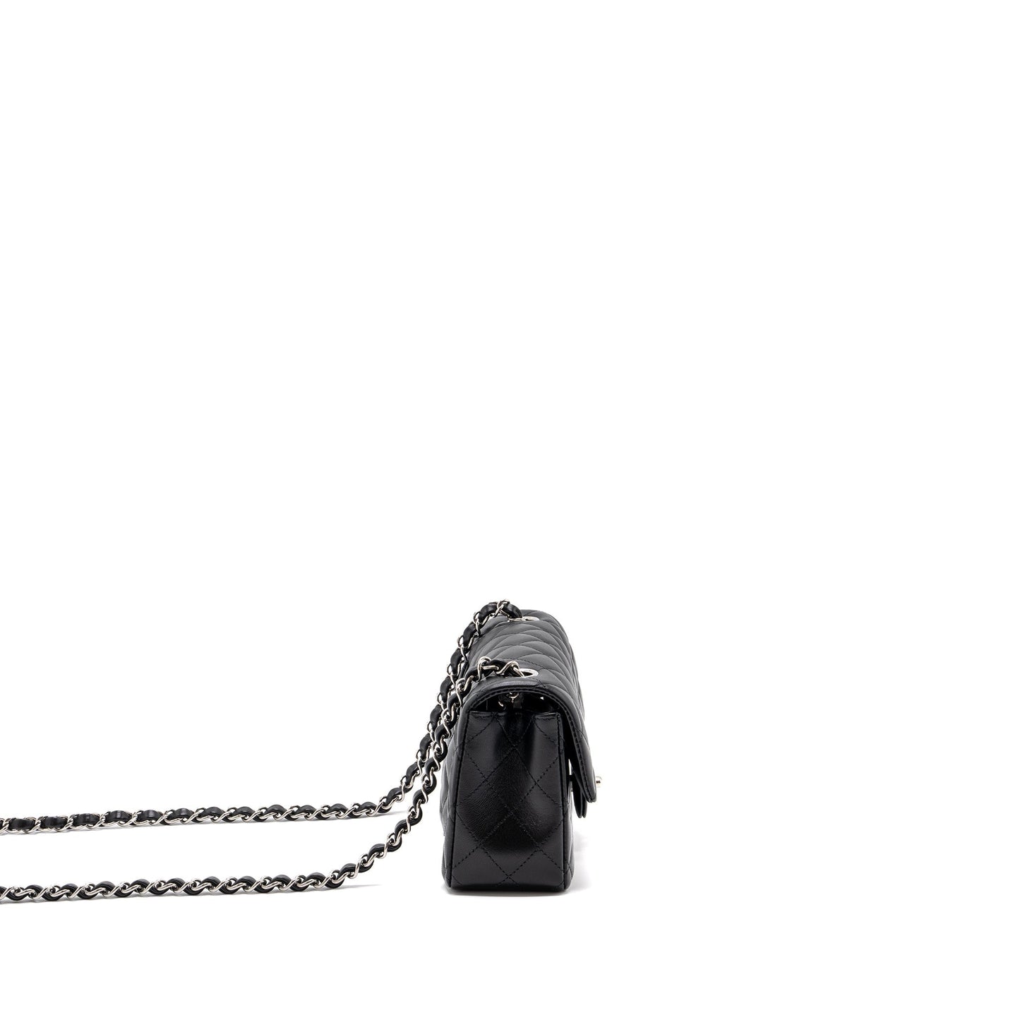 Chanel Classic Rectangular Flap Lambskin SHW microchip Black Shoulder Bag