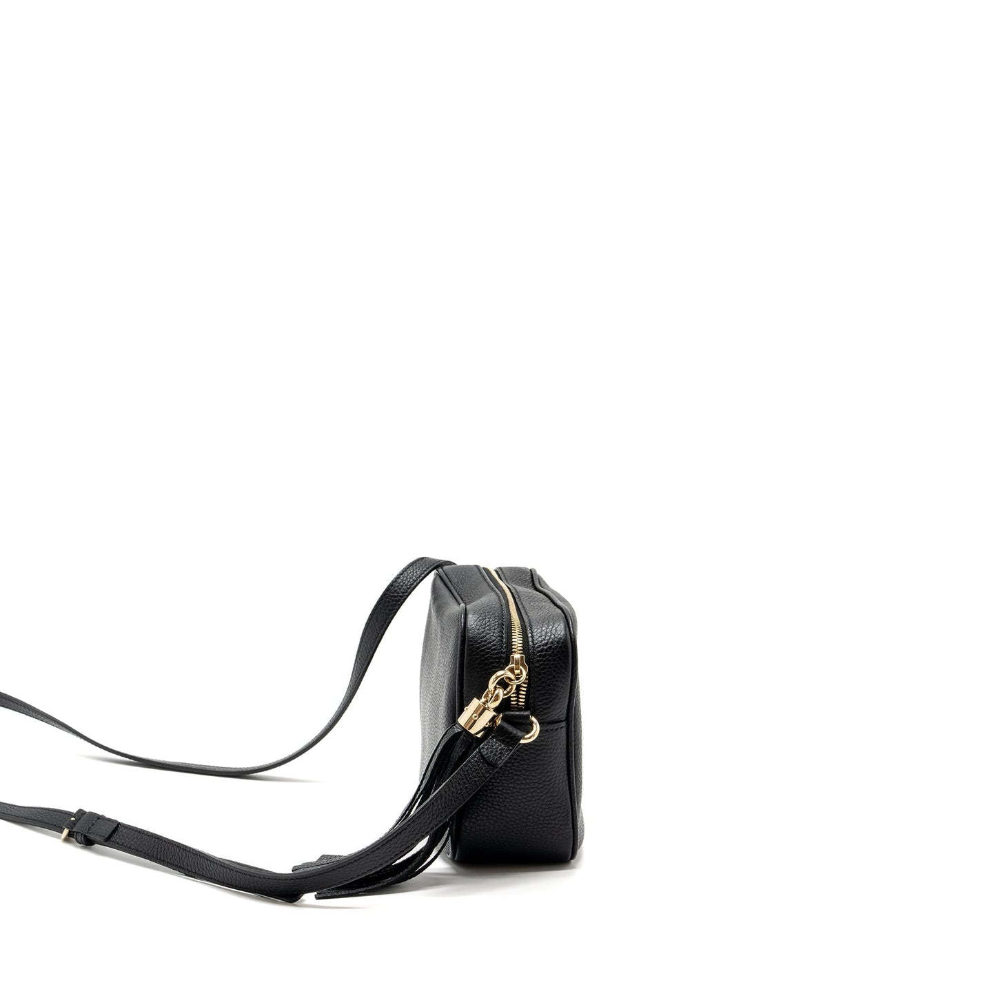Gucci Soho Disco Camera Bag Grained Calfskin Black Travel Bag