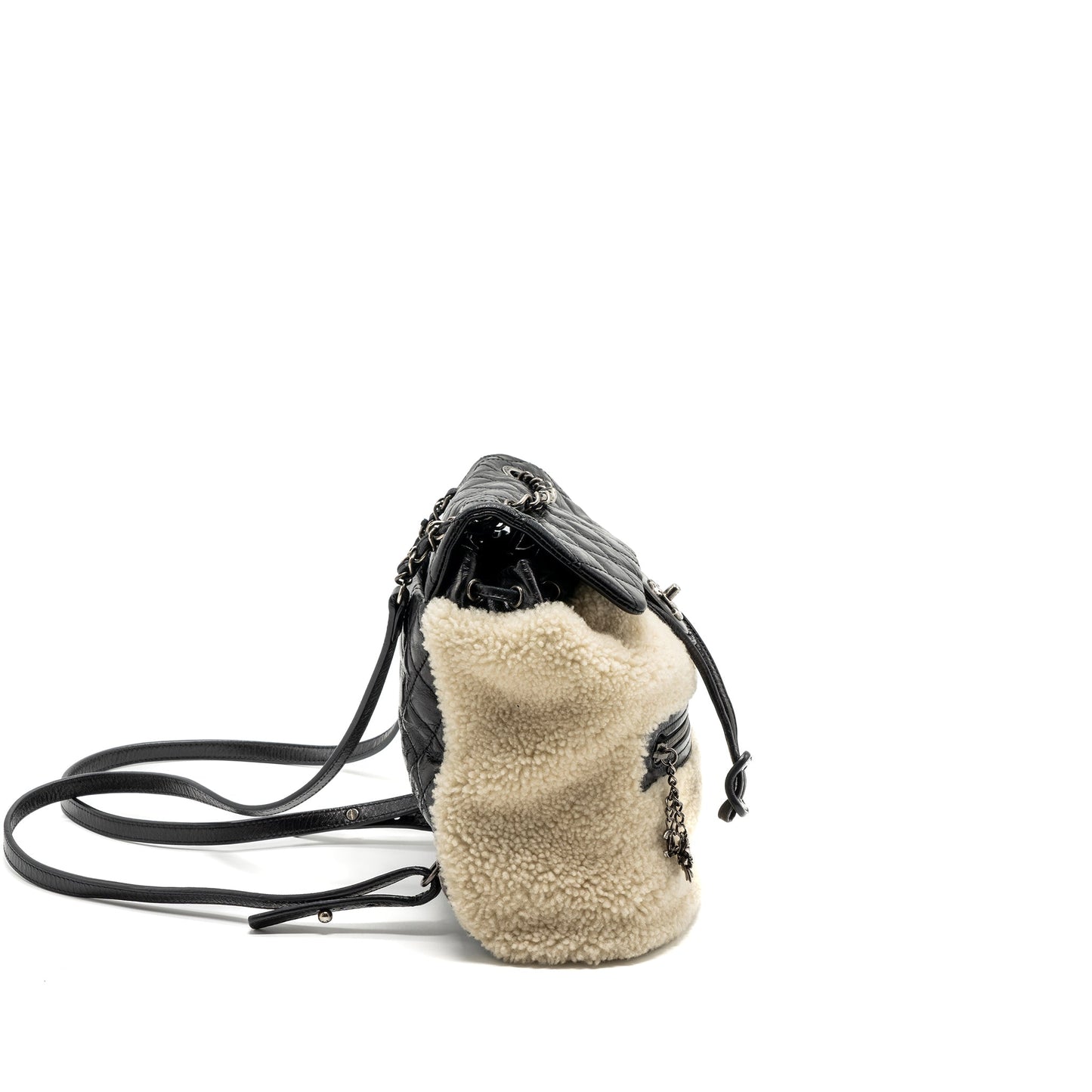 Chanel mountain backpack quilted calfskin shearling ruthenium Multicolor Multicolour Small