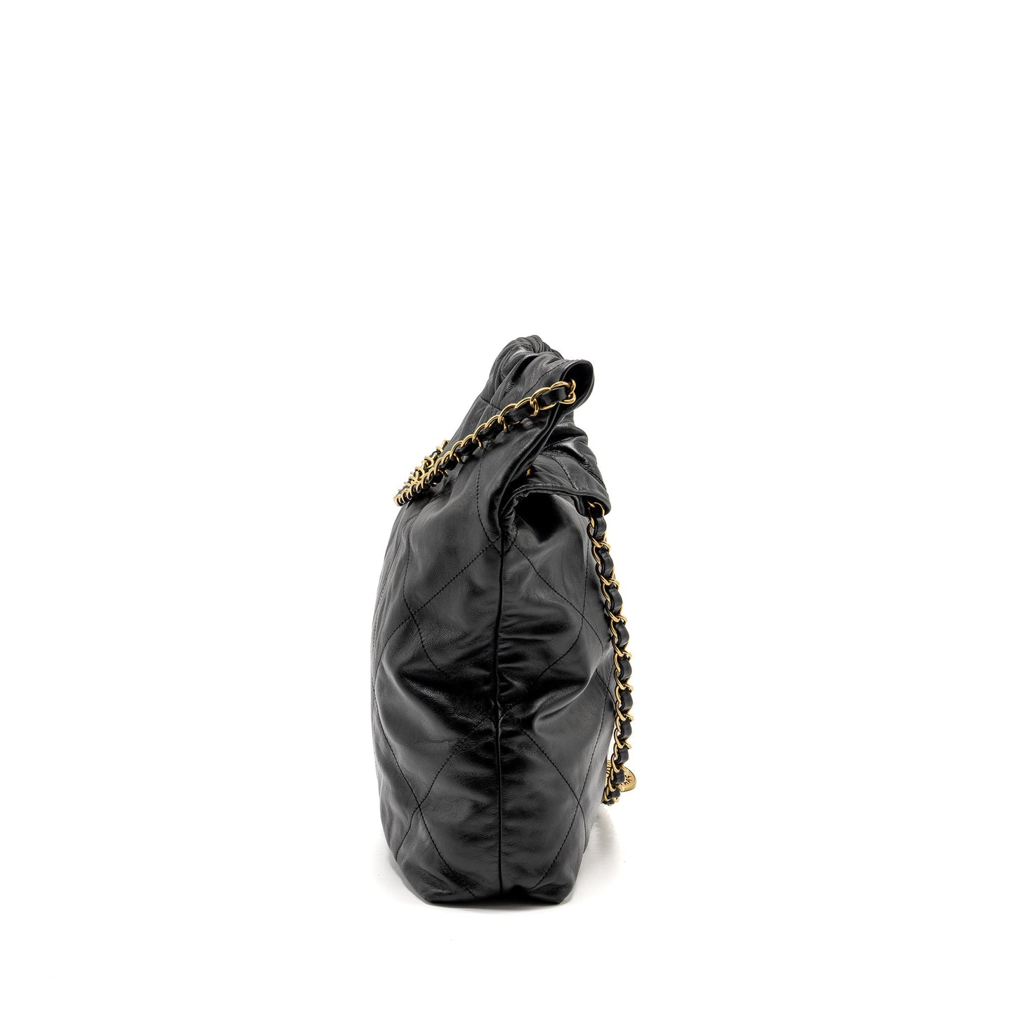 Chanel 22 Shiny Calfskin GHW Microchip Black Handbag Microchip 3