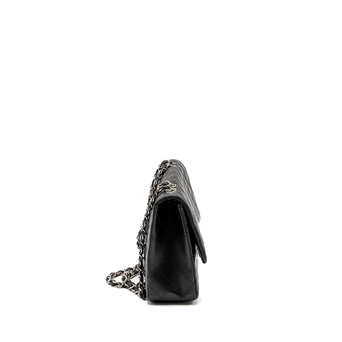 Chanel Jumbo Classic single Flap Lambskin SHW Black Shoulder Bag