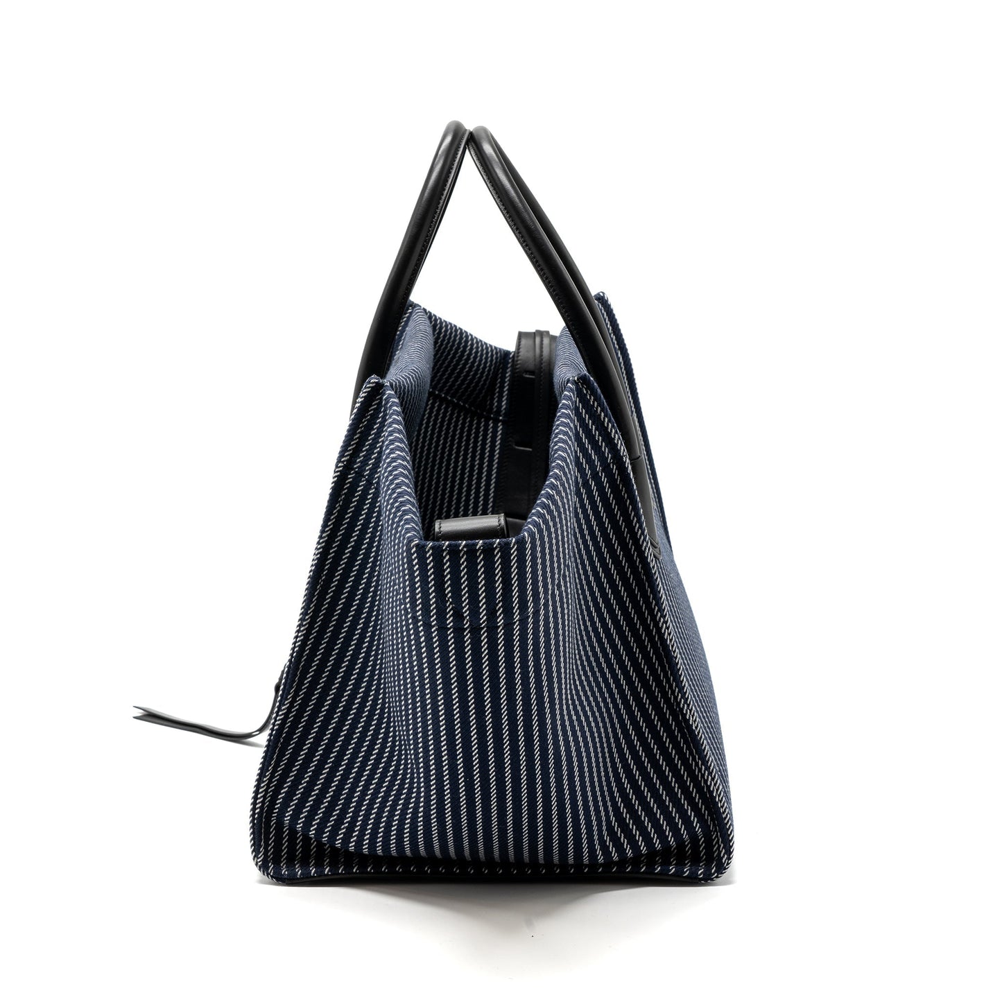Celine Phantom Luggage Purse Dark Blue Handbag Leather Canvas Travel Bag