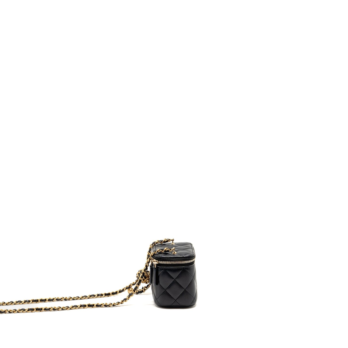 Chanel 22s Pearl Crush Vanity Lambskin GHW Black Mini Bag Ghw 1
