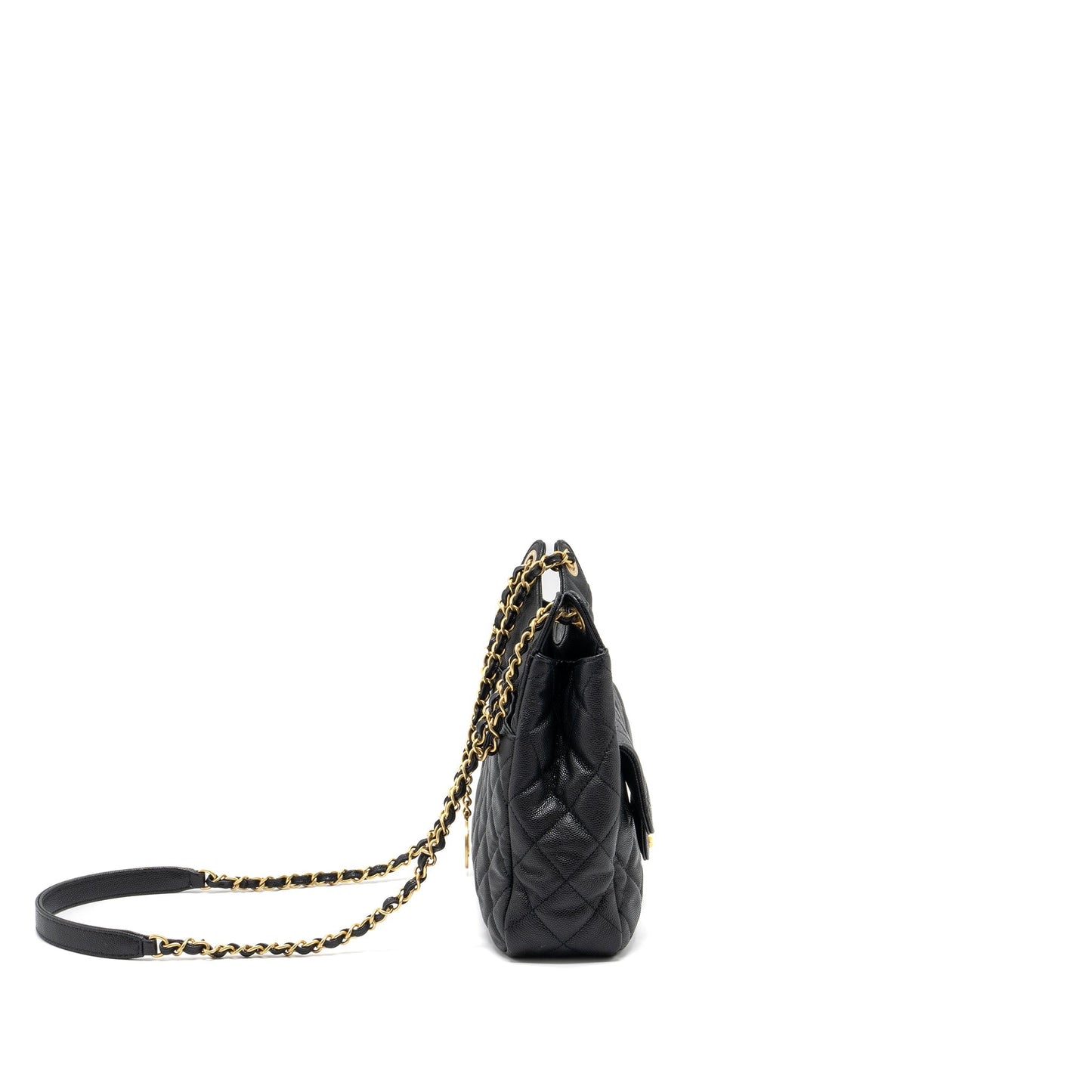 Chanel 23C Hobo Grained Calfskin GHW Microchip Black Shoulder Bag