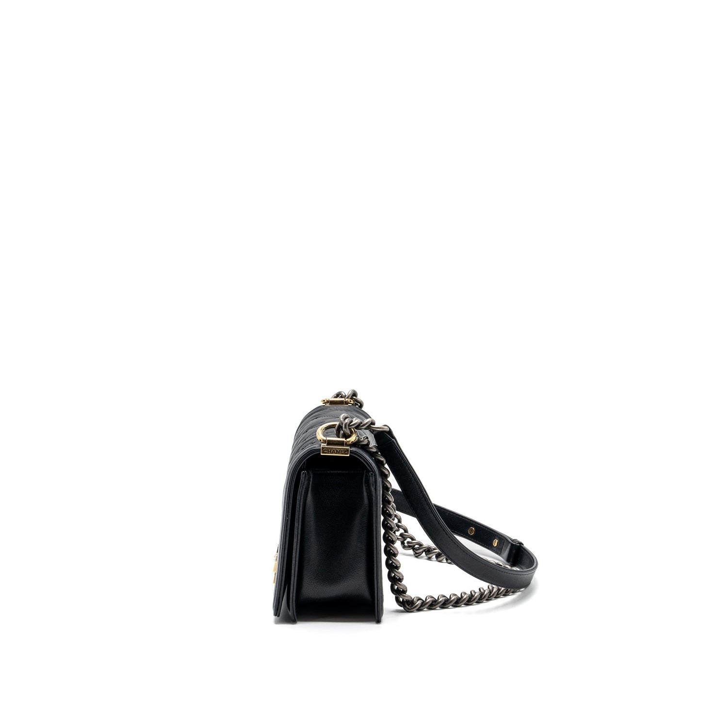 Chanel boy calfskin hardware Multicolor Multicolour Black Handbag