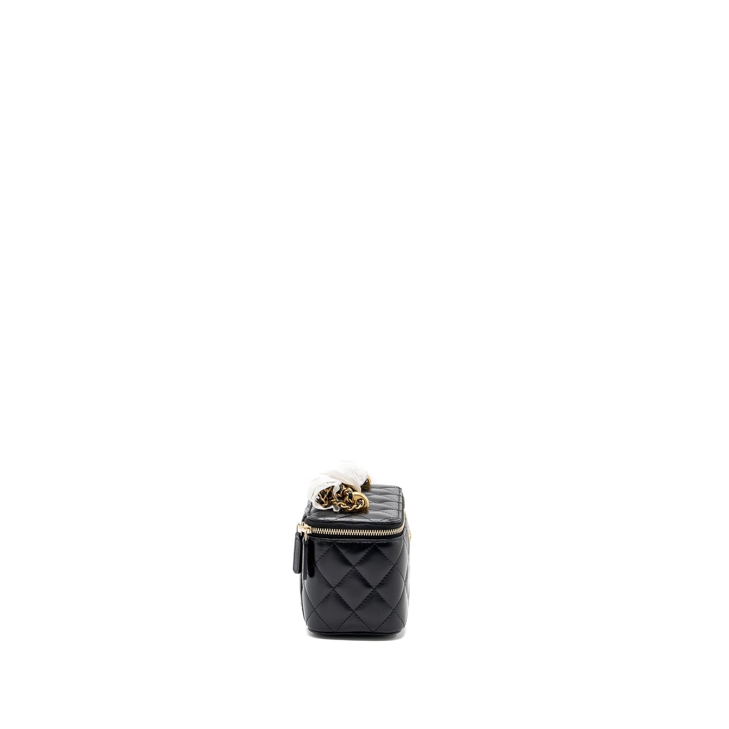 Chanel 24c Crush Long Vanity Shiny Calfskin Black Gold Handbag