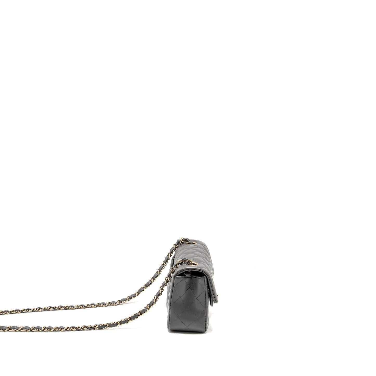 Chanel Rectangular Flap Lambskin LGHW microchip Grey Shoulder Bag