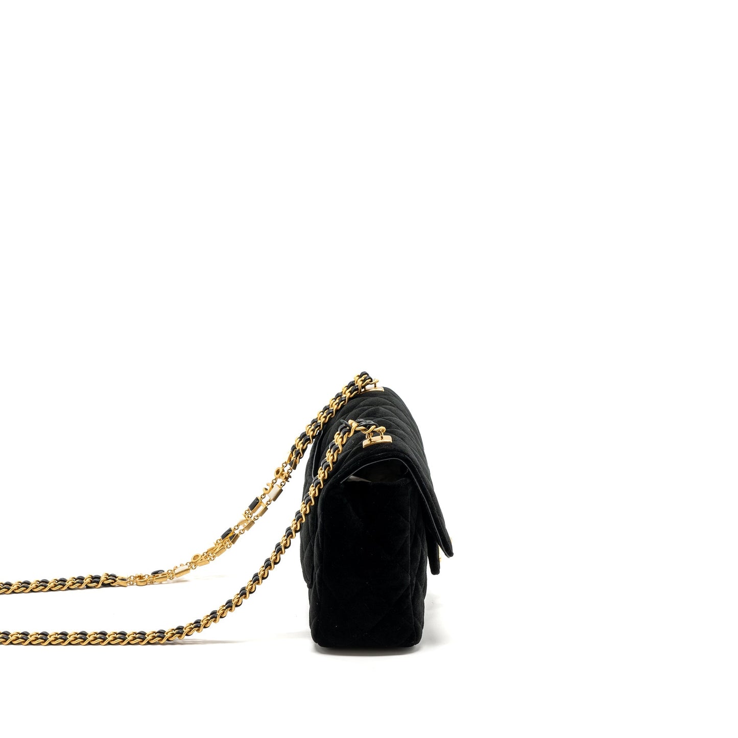 Chanel 22B on chains square flap velvet Black Shoulder Bag