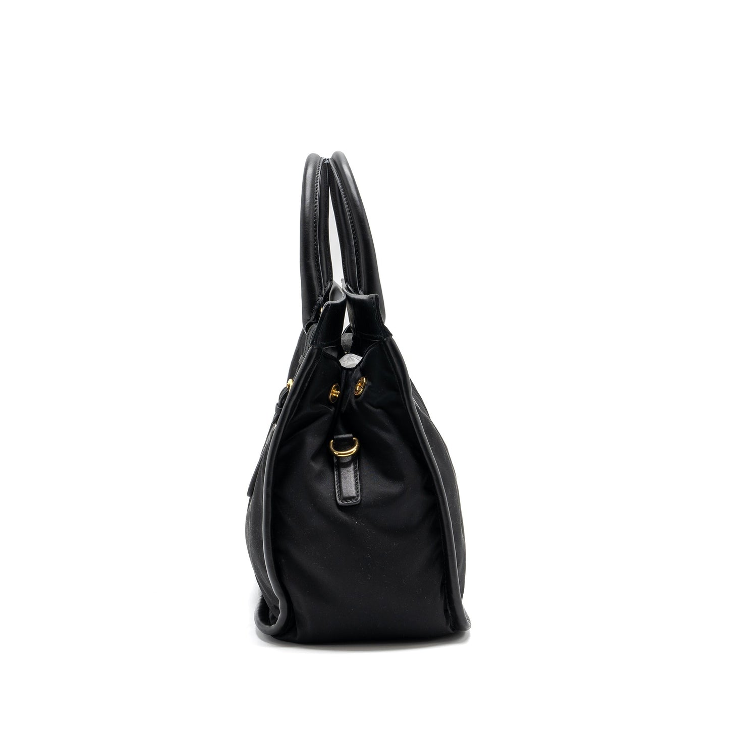 Prada Tote Purse Handbag Leather Nylon Tote Bag