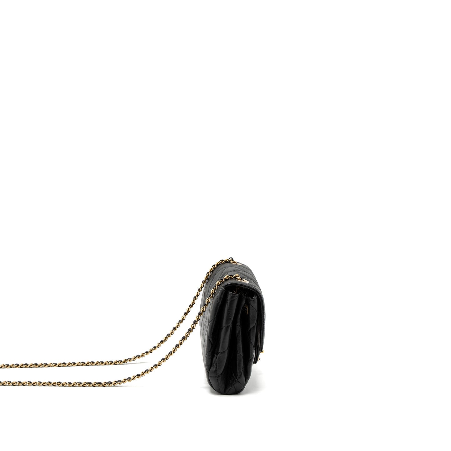 Chanel Quilted Square Flap Goatskin Brushed GHW Black Shoulder Bag