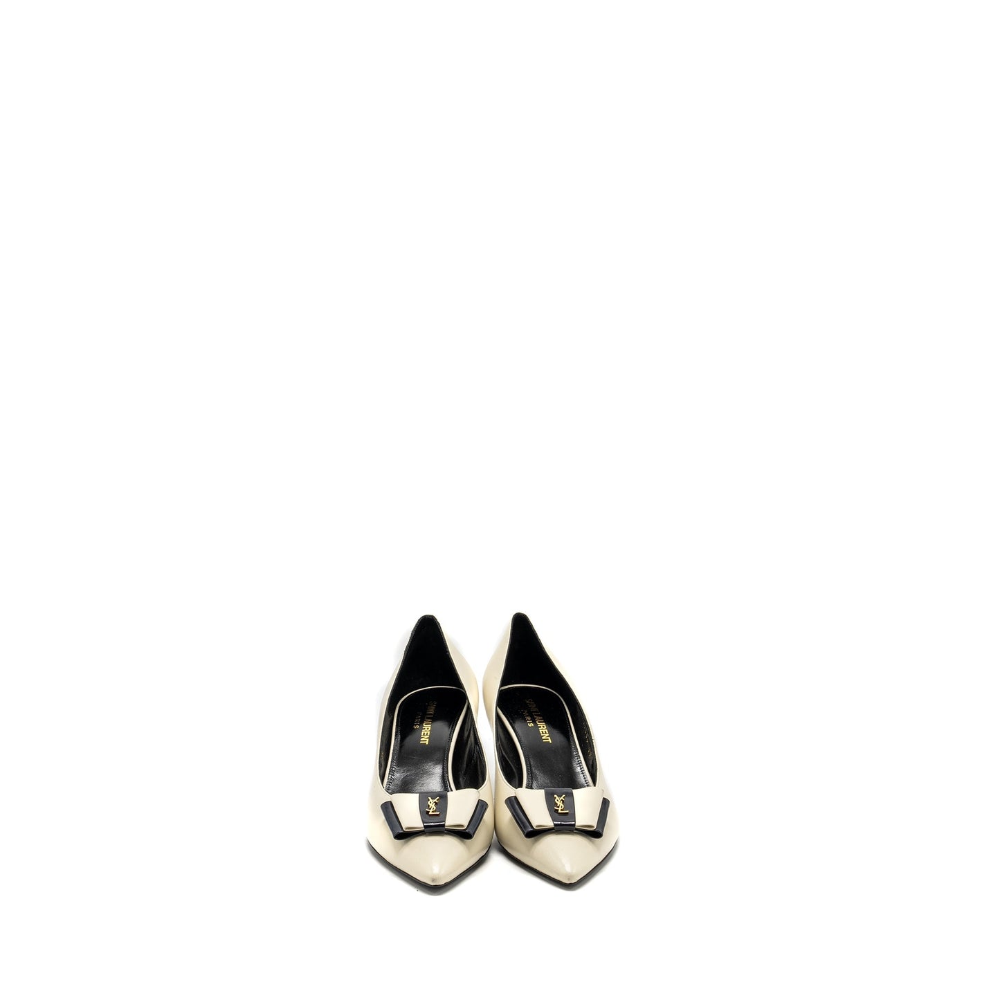 YSL Saint Laurent Size Anais Bow Pump Multicolour Travel Bag White Shoes