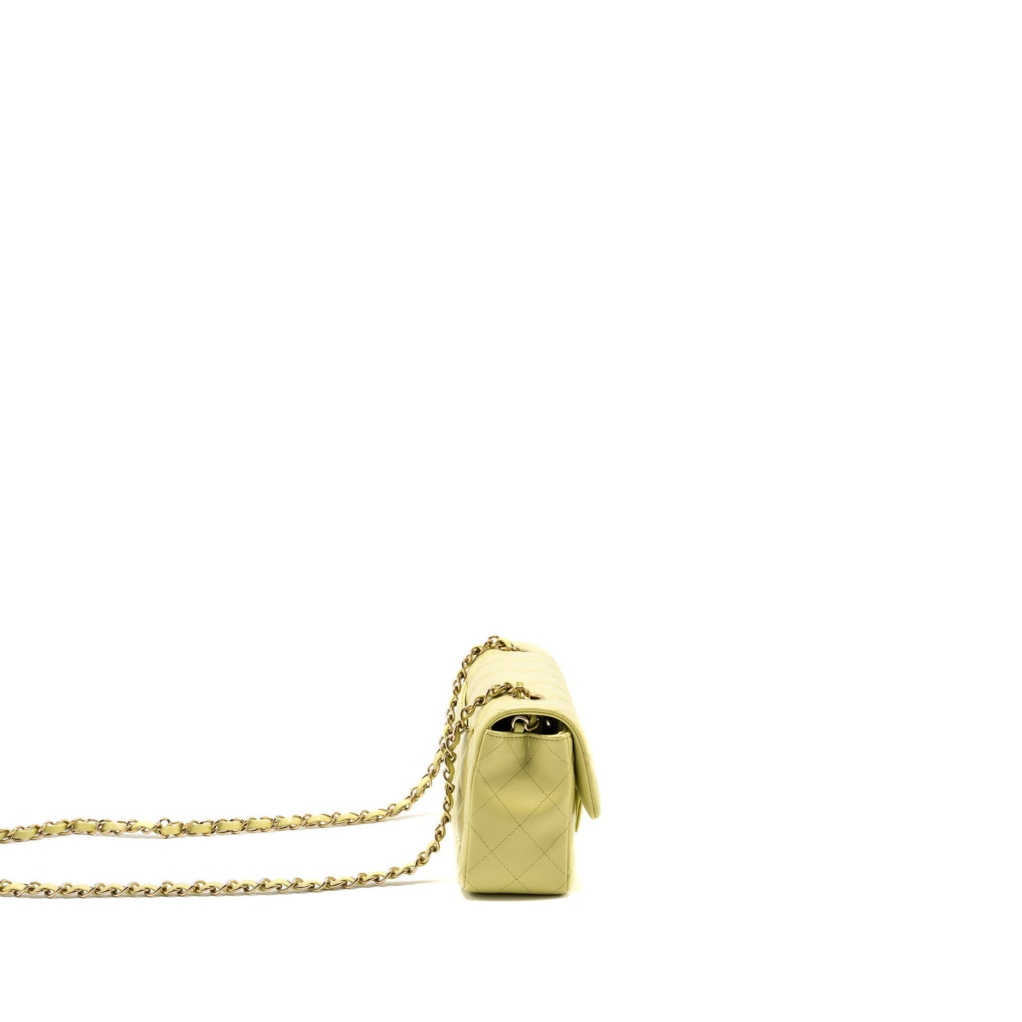 Chanel Rectangular Flap Lambskin Pistachio LGHW Microchip Shoulder Bag